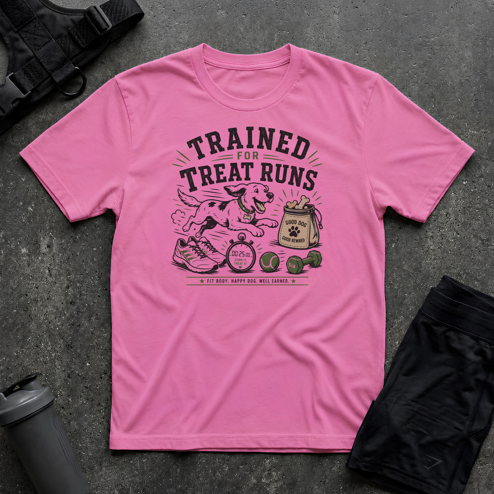 TRAINED FOR TREAT RUNS T-SHIRT
