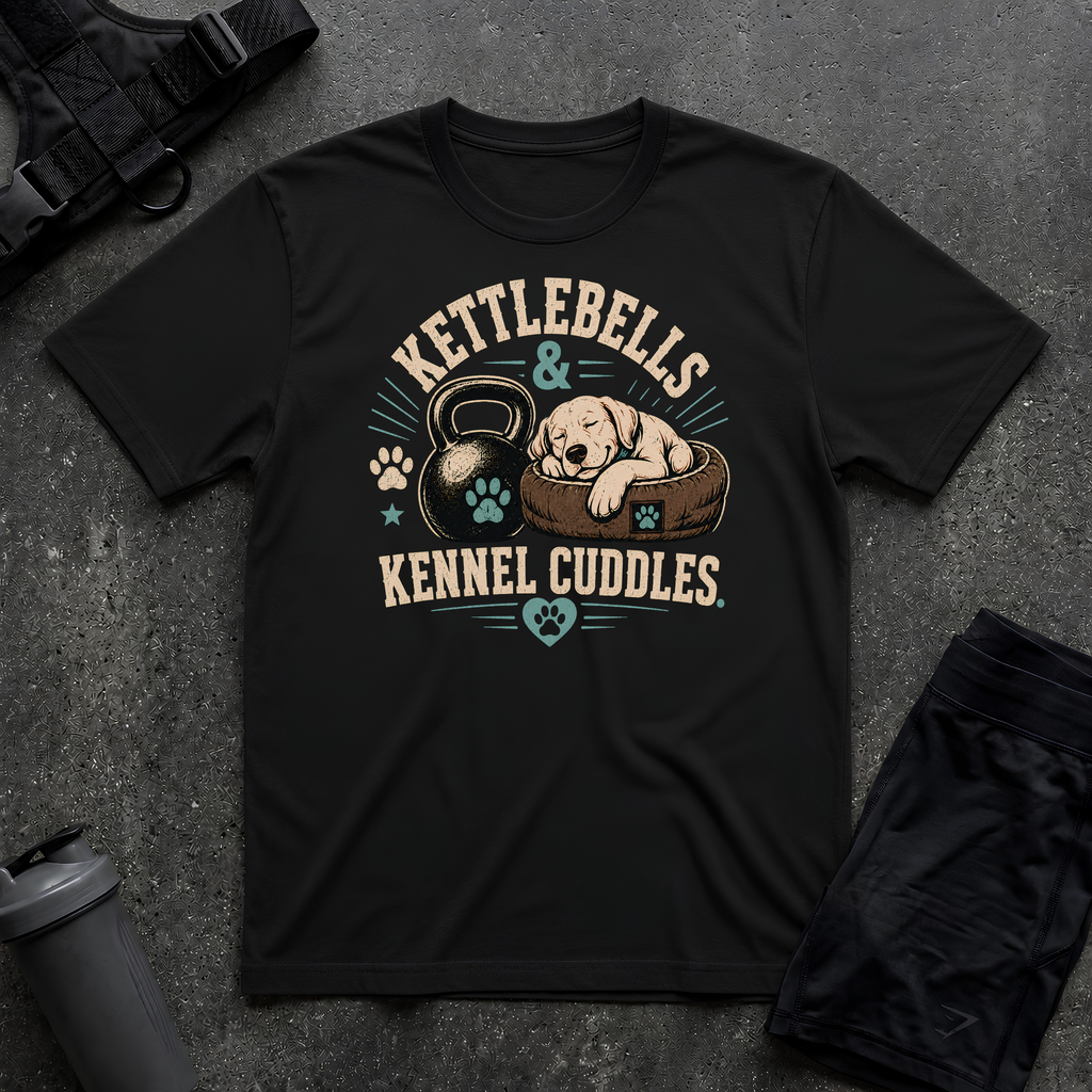 KETTLEBELLS & KENNEL CUDDLES T-SHIRT