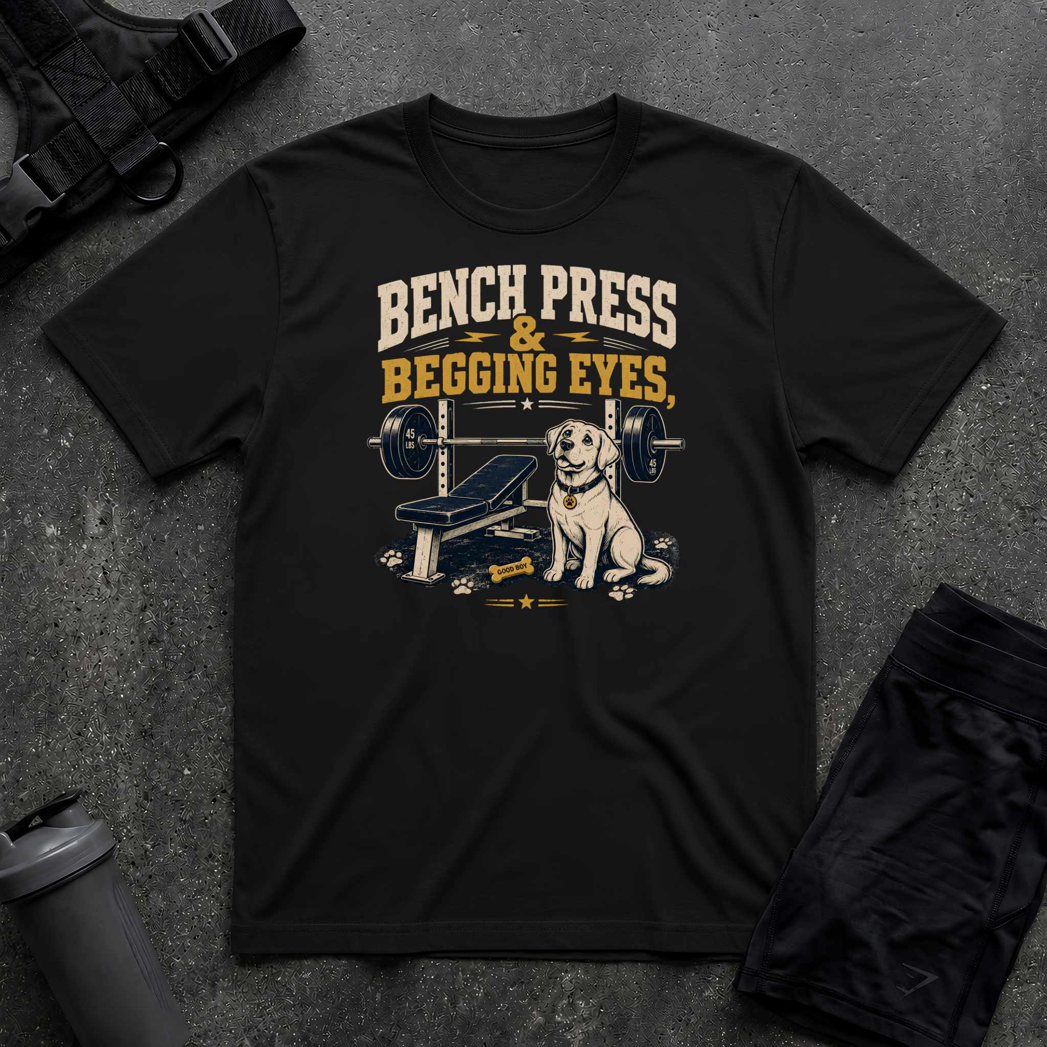 BENCH PRESS & BEGGING EYES 2 T-SHIRT