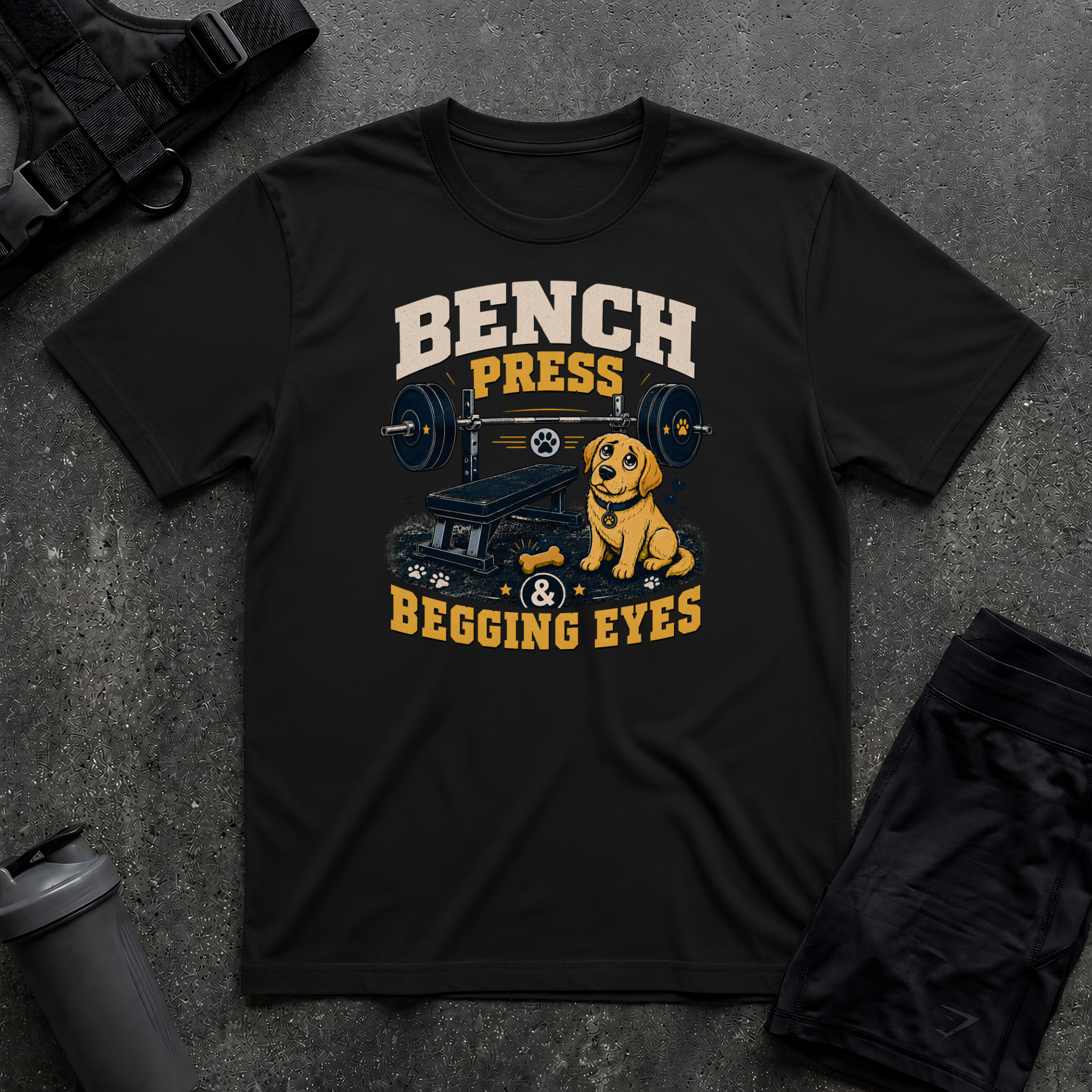 BENCH PRESS & BEGGING EYES T-SHIRT