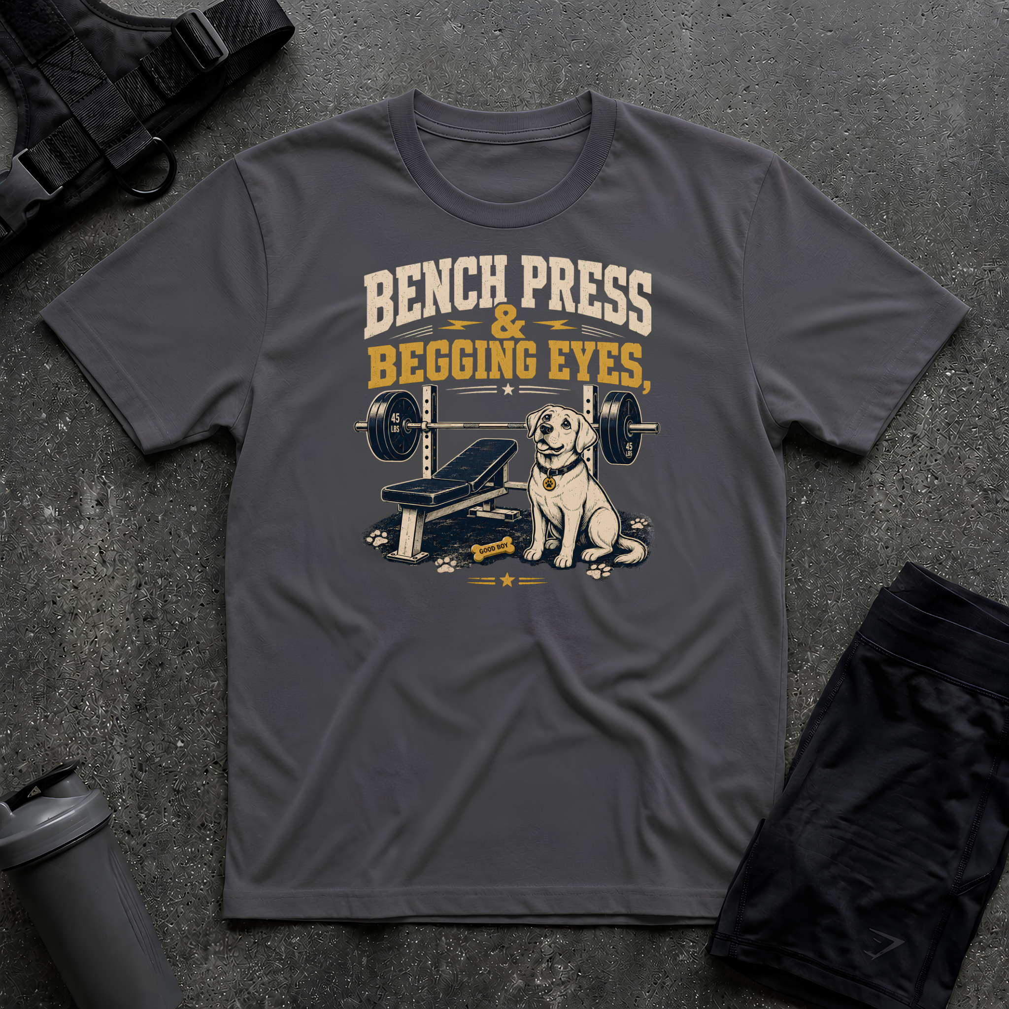 BENCH PRESS & BEGGING EYES 2 T-SHIRT