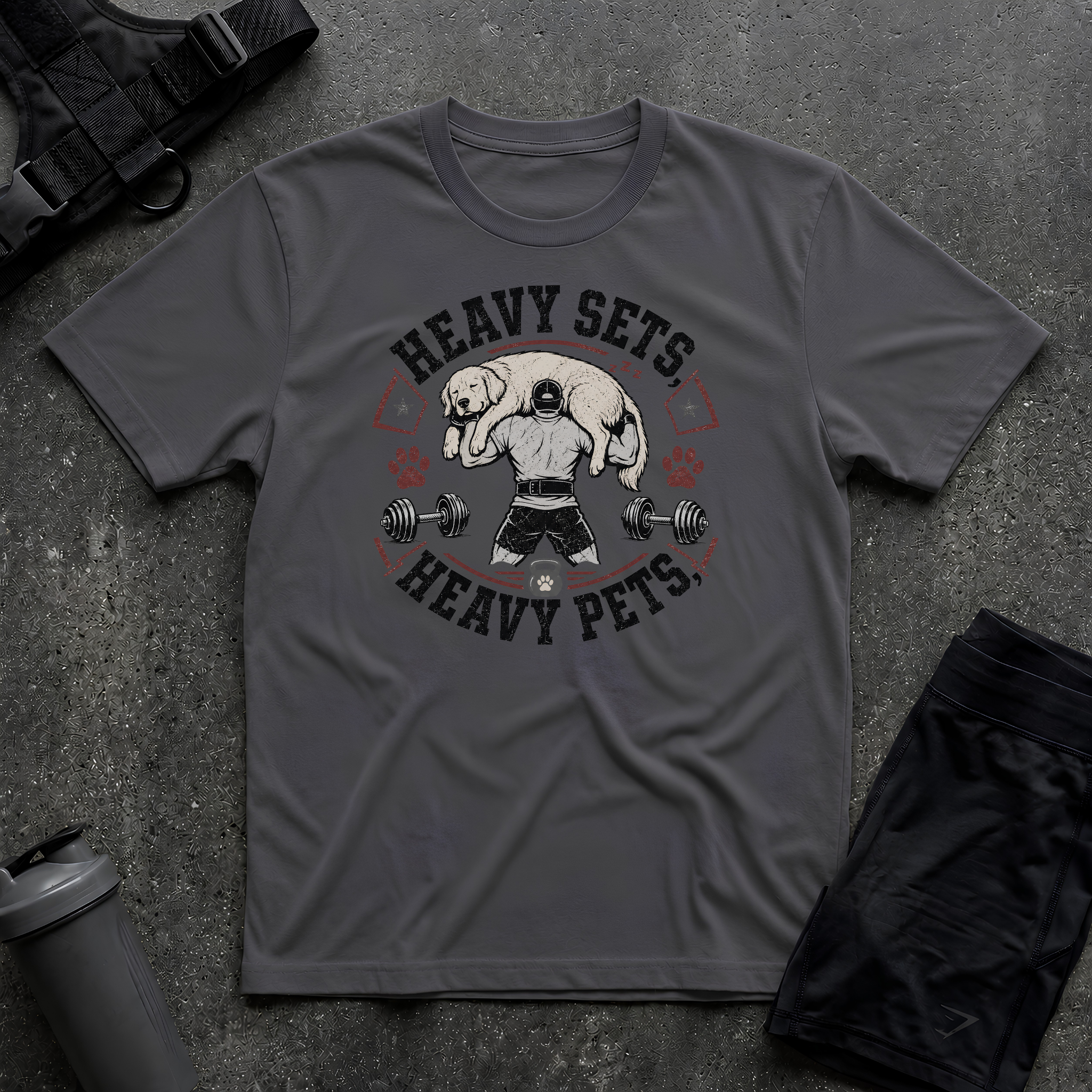 HEAVY SETS HEAVY PETS T-SHIRT