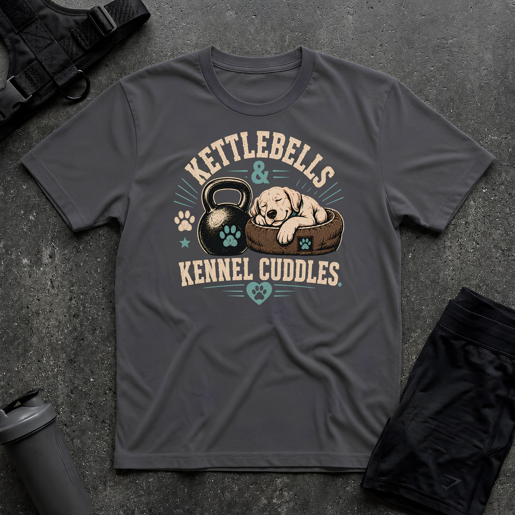 KETTLEBELLS & KENNEL CUDDLES T-SHIRT