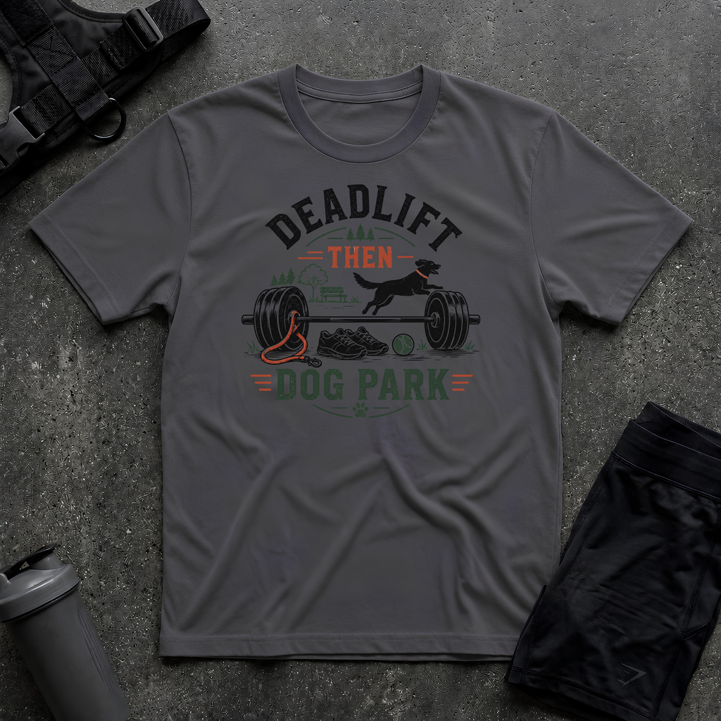 DEADLIFT THEN DOG PARK T-SHIRT