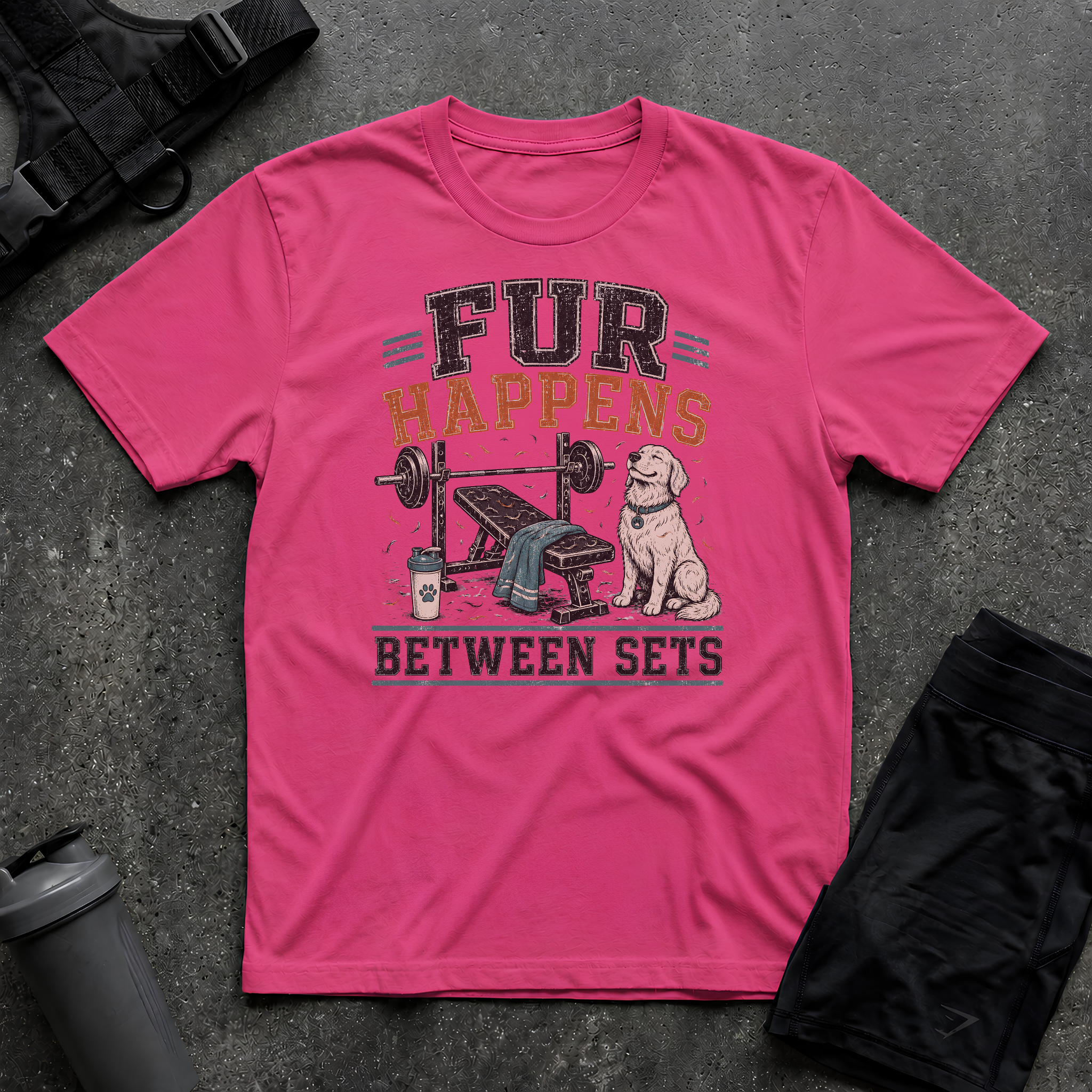 FUR HAPPENS BETWEEN SETS T-SHIRT