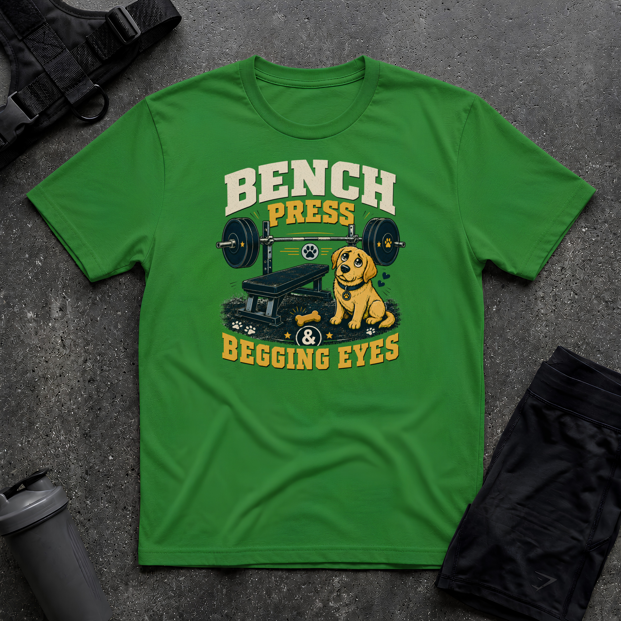 BENCH PRESS & BEGGING EYES T-SHIRT