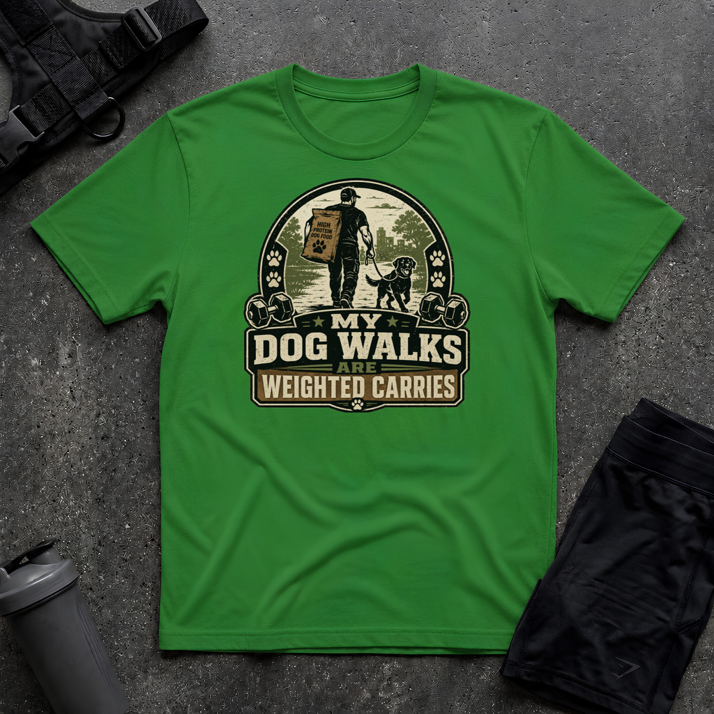 MY DOG WALKS ARE WEIGHTED CARRIES T-SHIRT