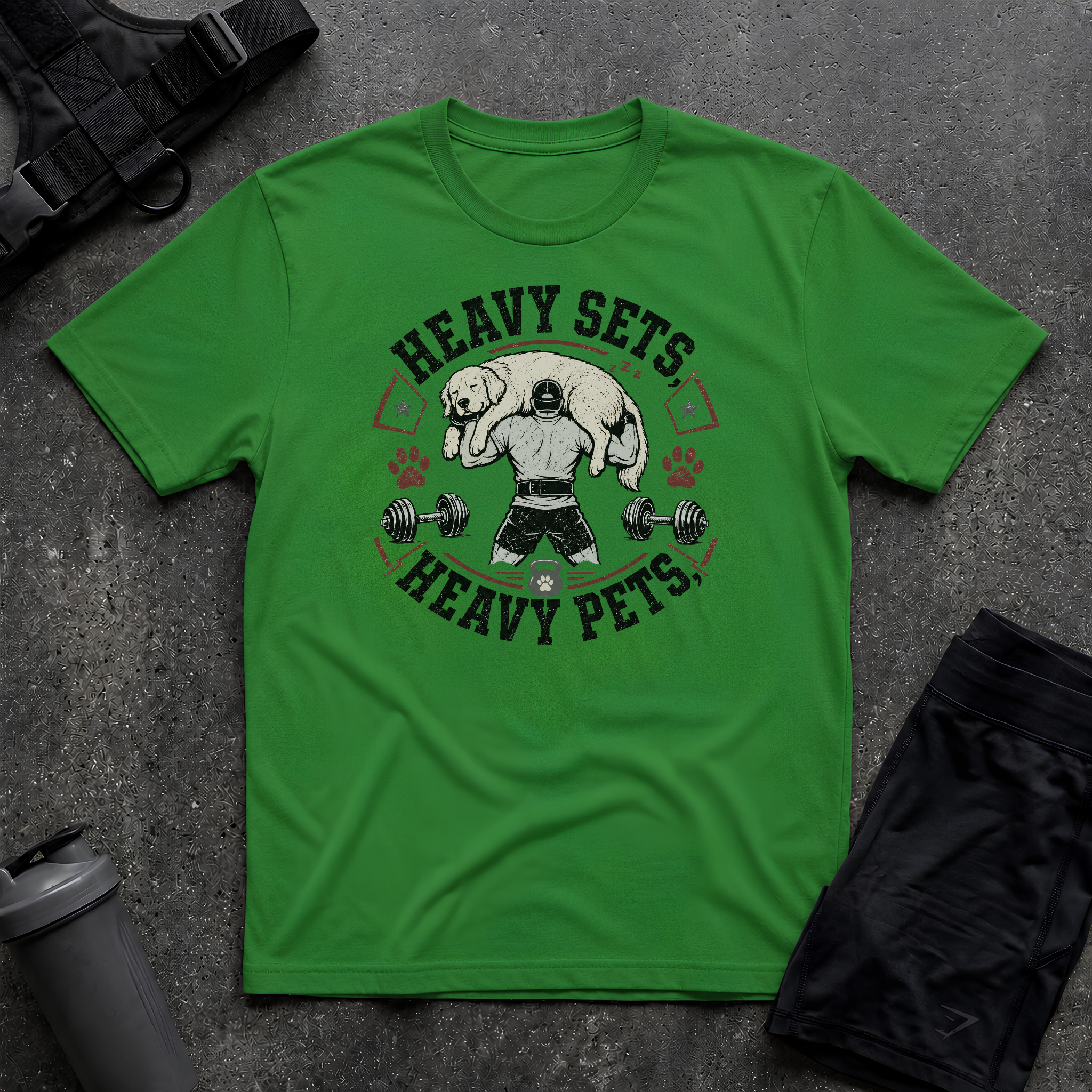 HEAVY SETS HEAVY PETS T-SHIRT