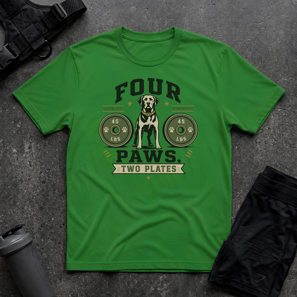 FOUR PAWS TWO PLATES 3 T-SHIRT