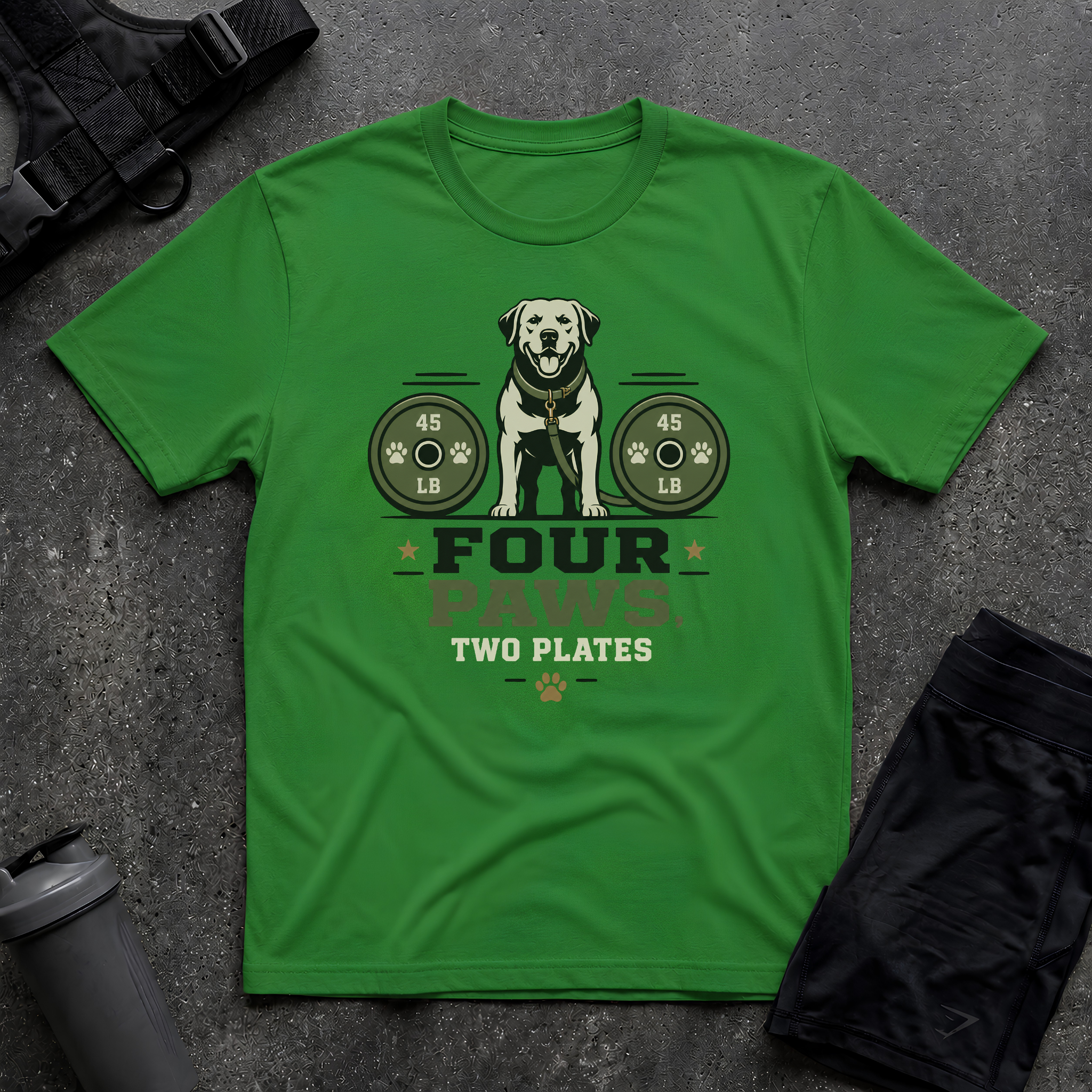 FOUR PAWS TWO PLATES 4 T-SHIRT