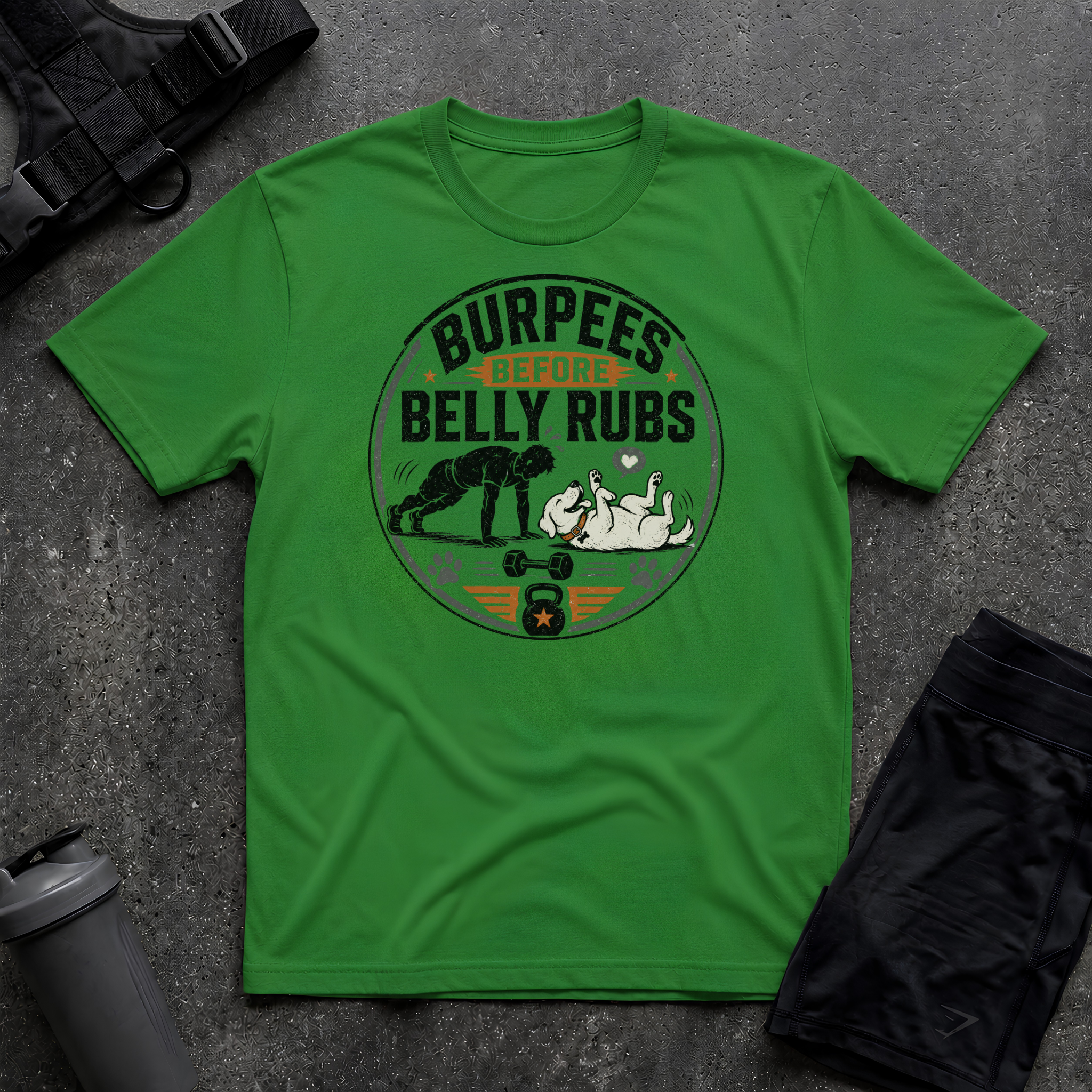 BURPEES BEFORE BELLY RUBS T-SHIRT