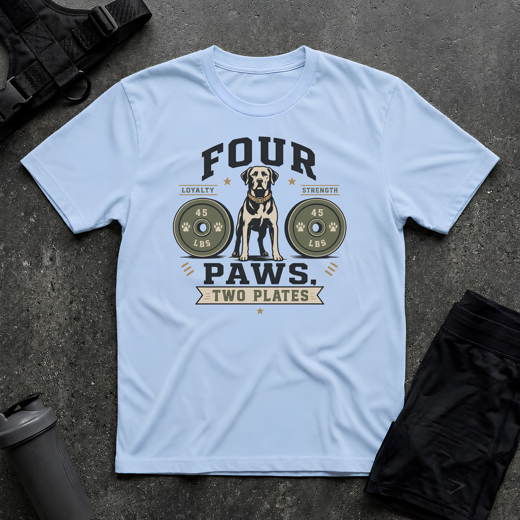 FOUR PAWS TWO PLATES 3 T-SHIRT