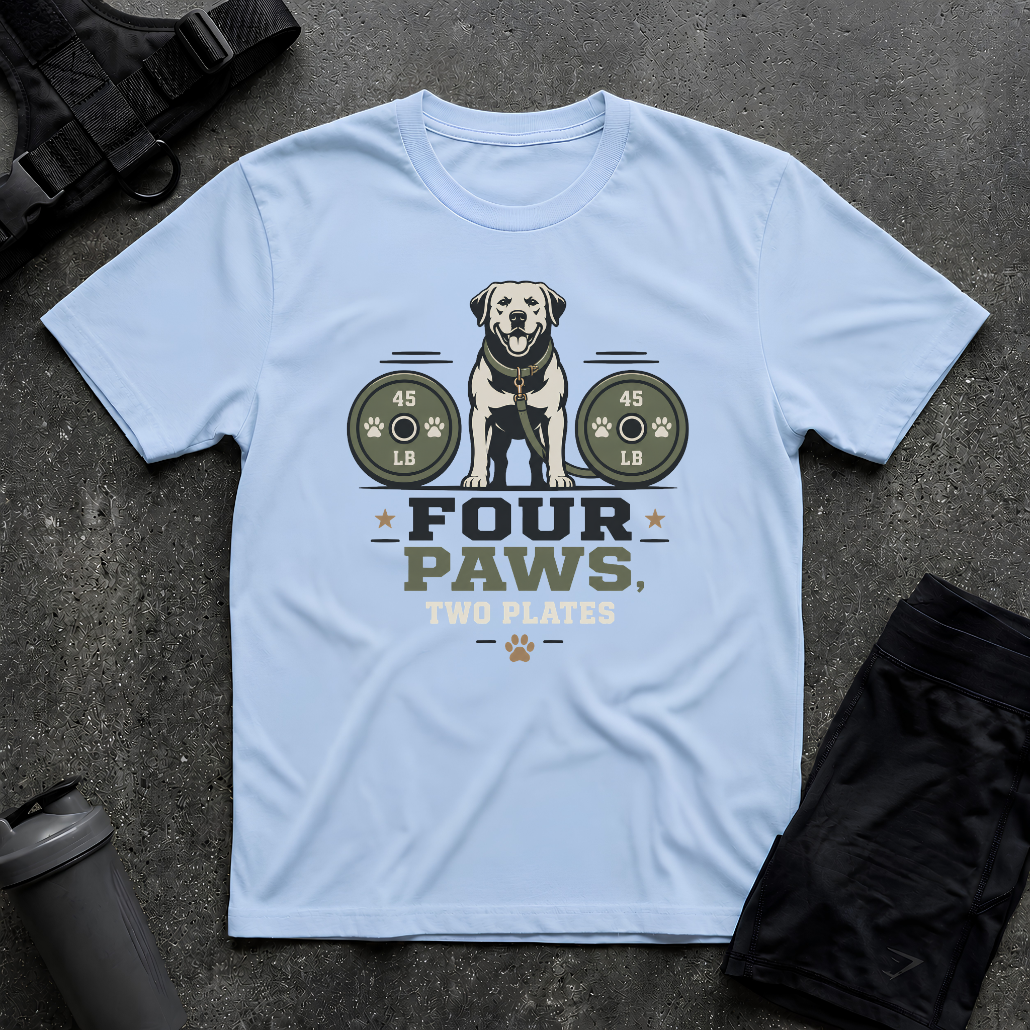 FOUR PAWS TWO PLATES 4 T-SHIRT