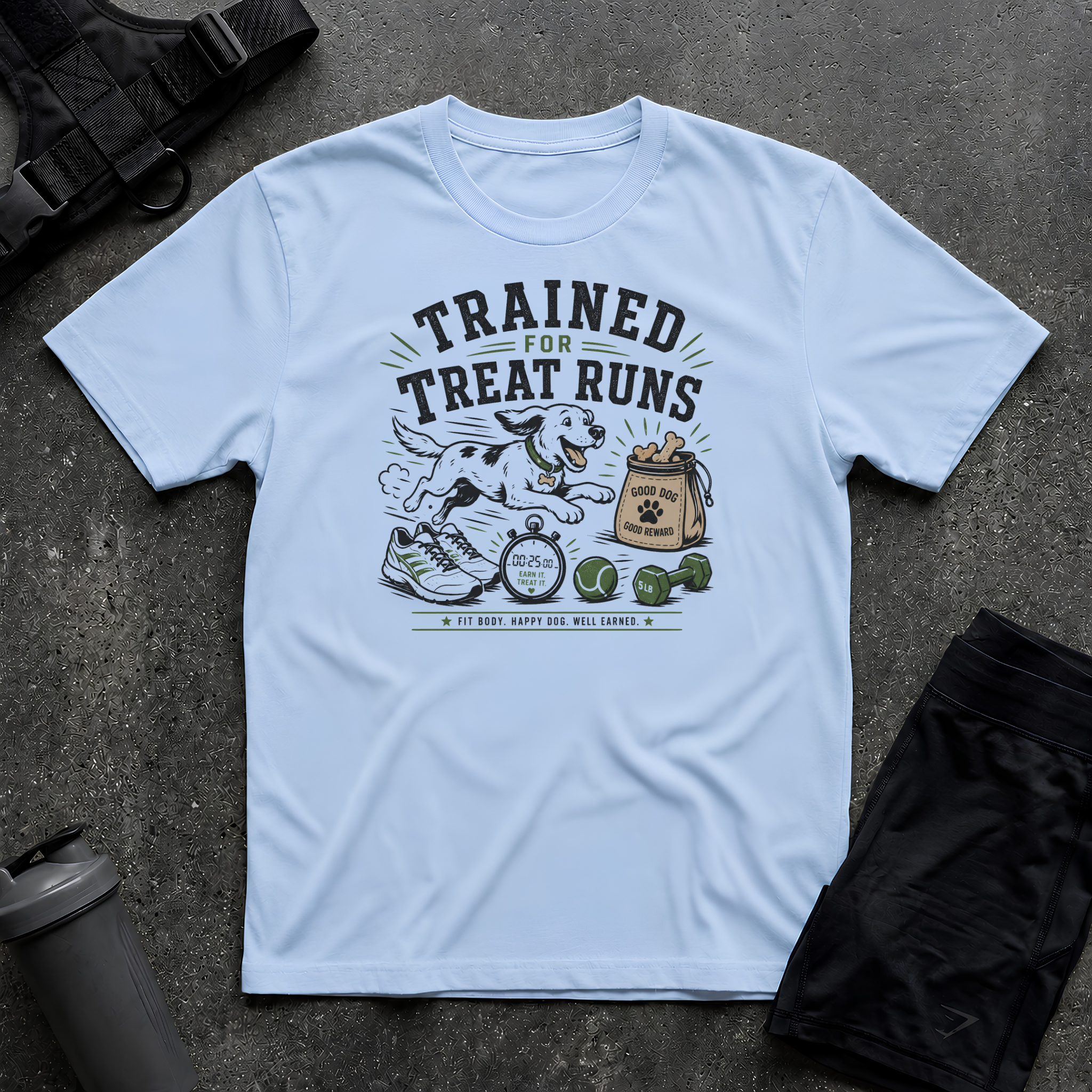 TRAINED FOR TREAT RUNS T-SHIRT
