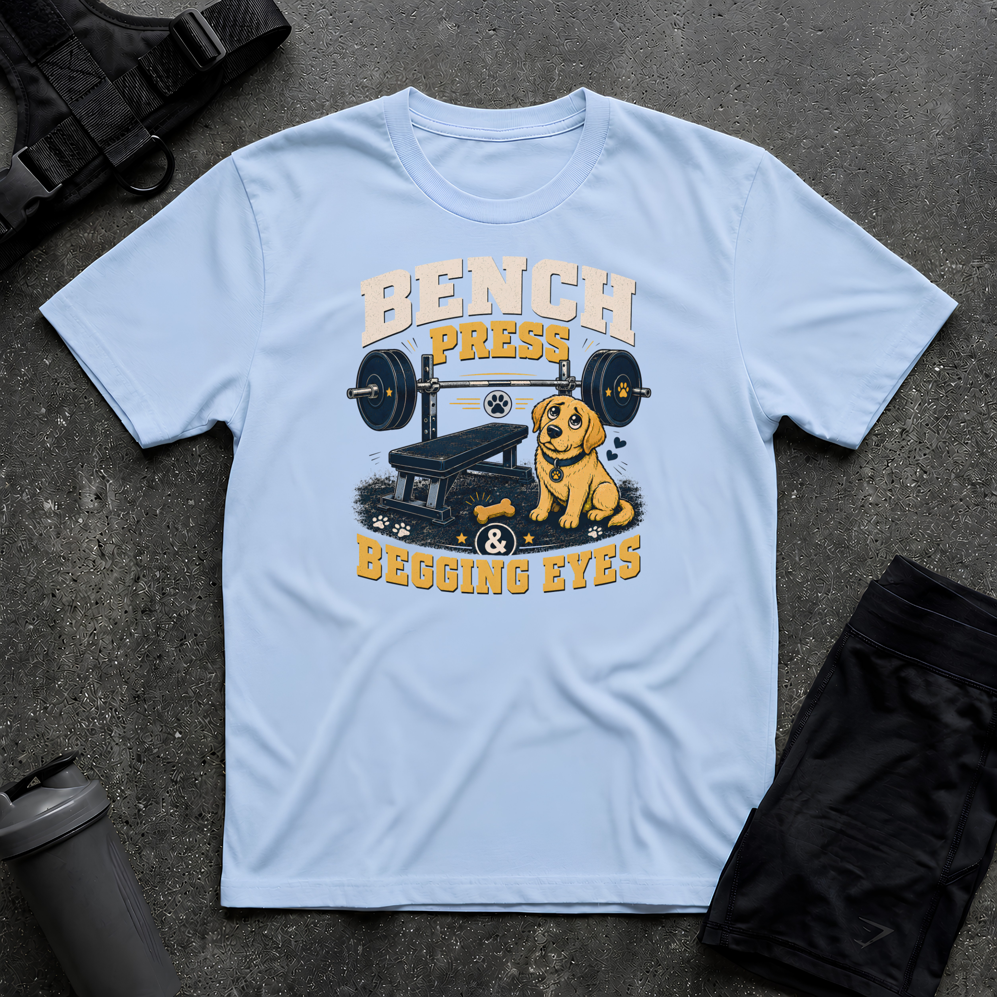 BENCH PRESS & BEGGING EYES T-SHIRT