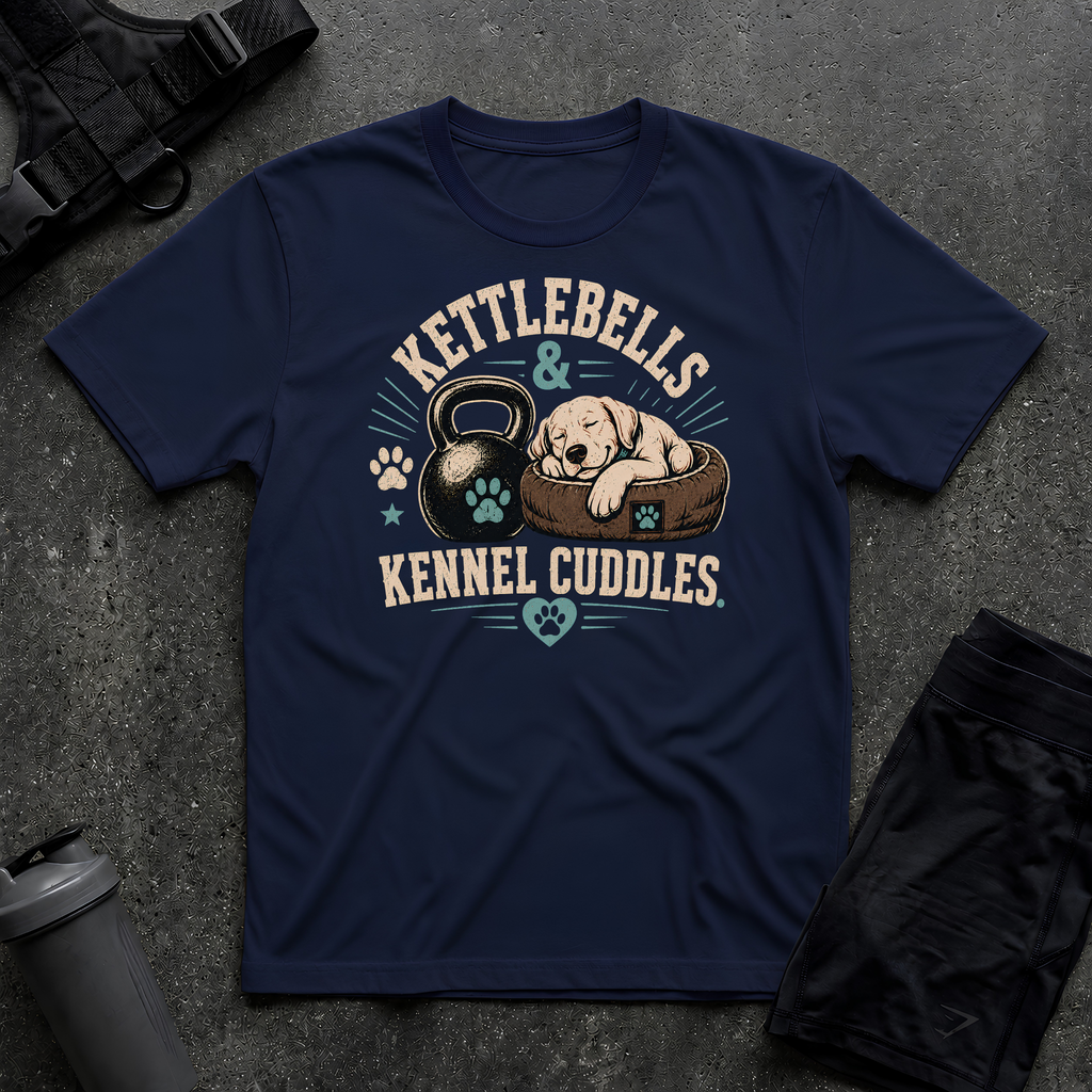 KETTLEBELLS & KENNEL CUDDLES T-SHIRT