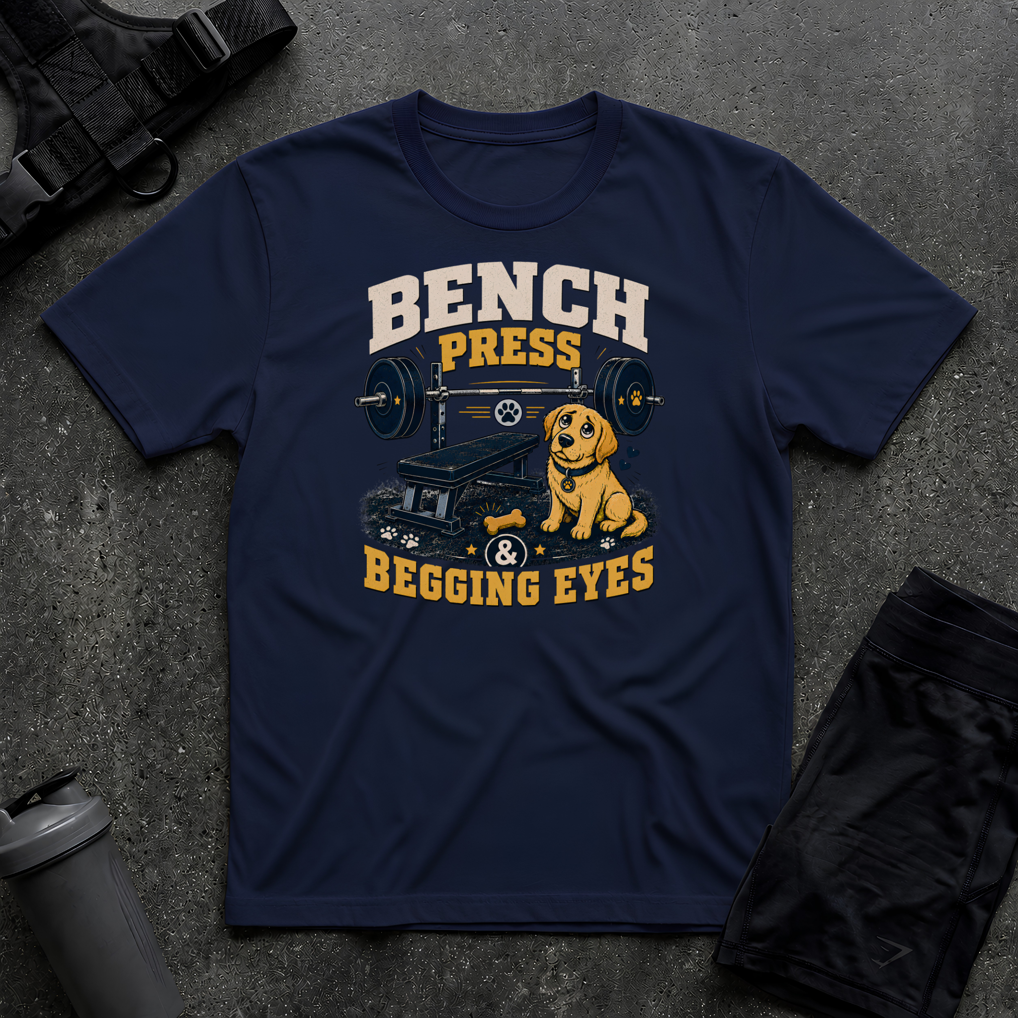 BENCH PRESS & BEGGING EYES T-SHIRT