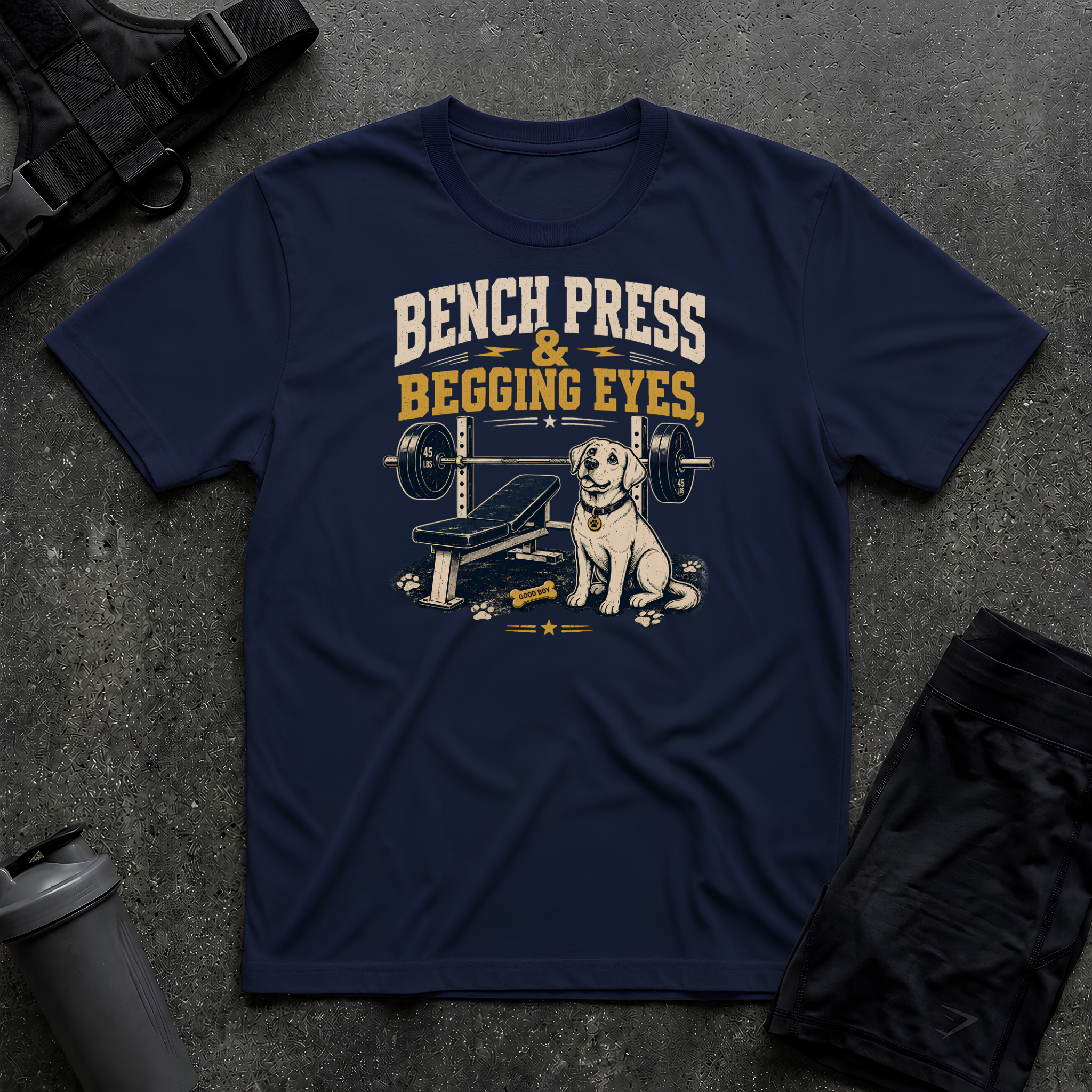 BENCH PRESS & BEGGING EYES 2 T-SHIRT