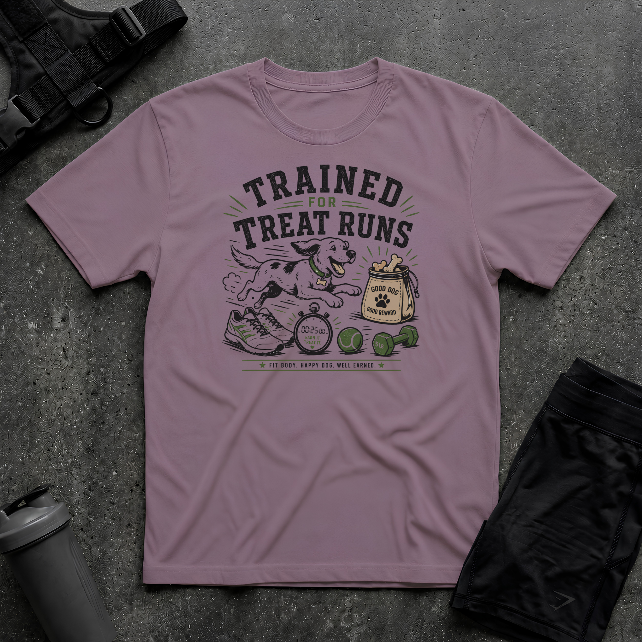 TRAINED FOR TREAT RUNS T-SHIRT