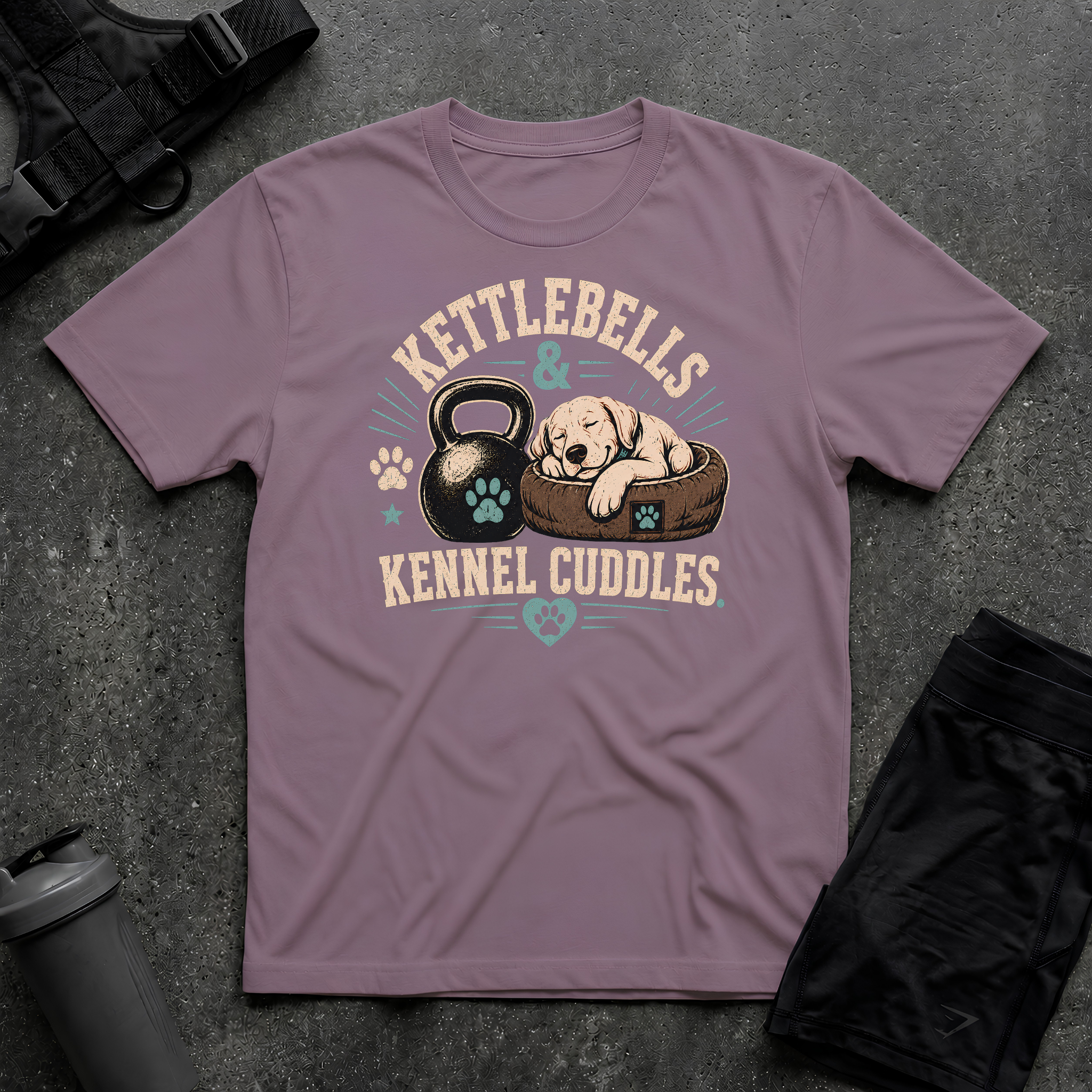 KETTLEBELLS & KENNEL CUDDLES T-SHIRT