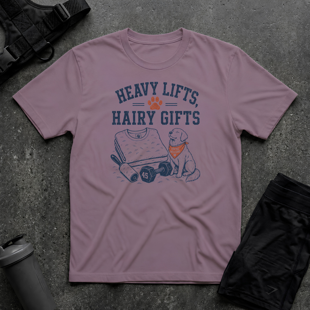 HEAVY LIFTS HAIRY GIFTS T-SHIRT
