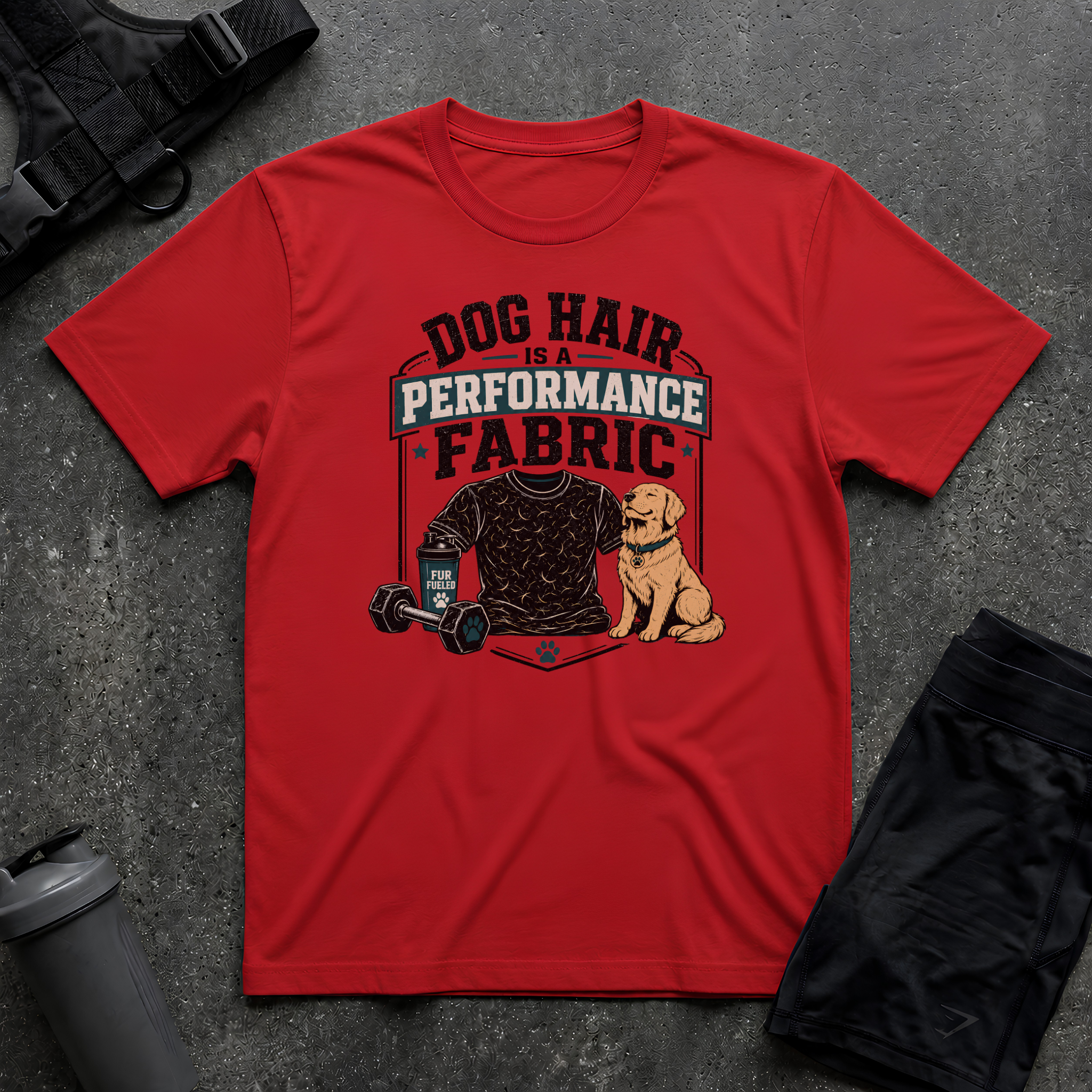 DOG HAIR IS A PERFORMANCE FABRIC T-SHIRT