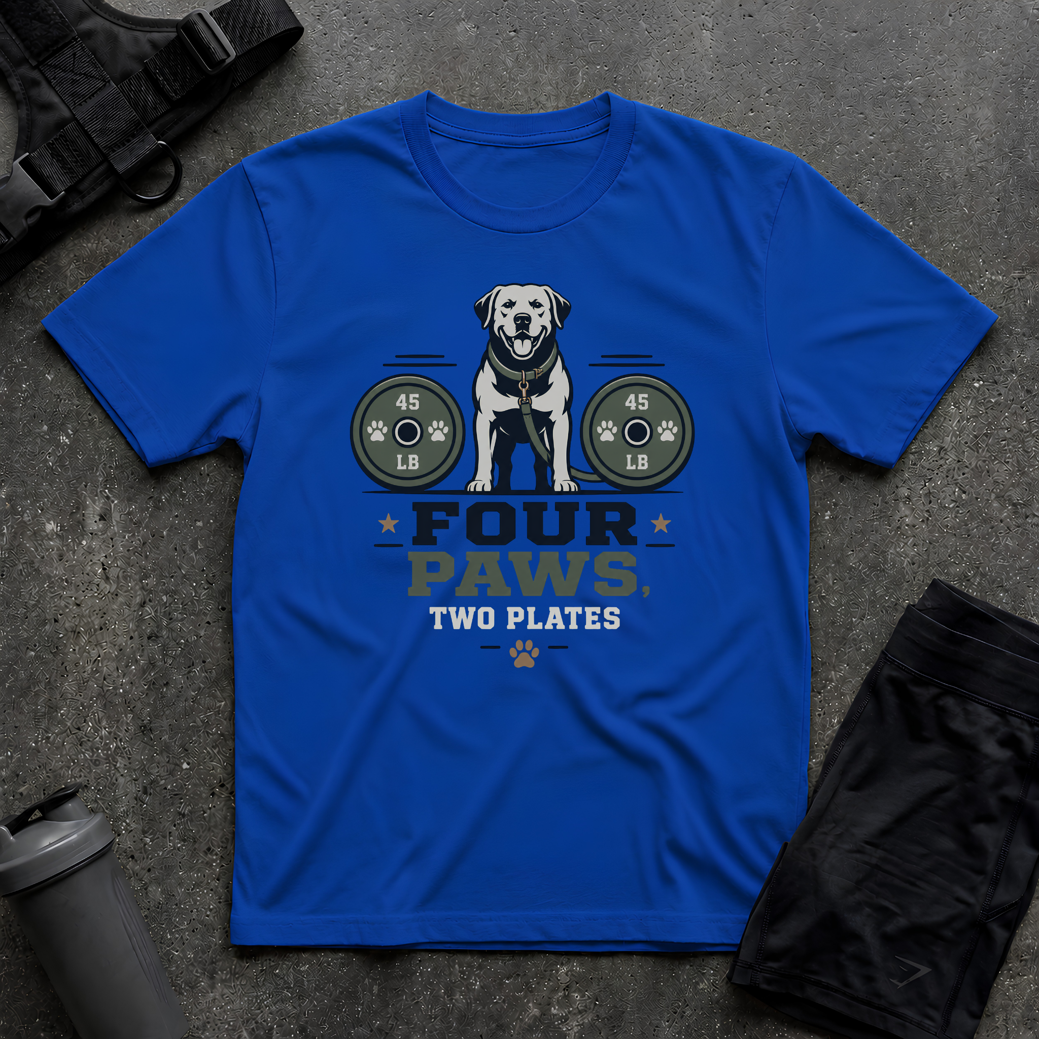 FOUR PAWS TWO PLATES 4 T-SHIRT