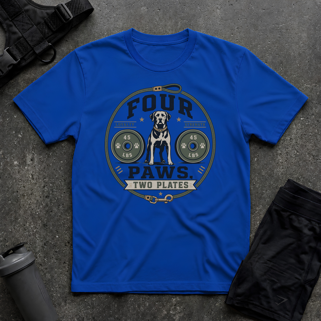 FOUR PAWS TWO PLATES T-SHIRT