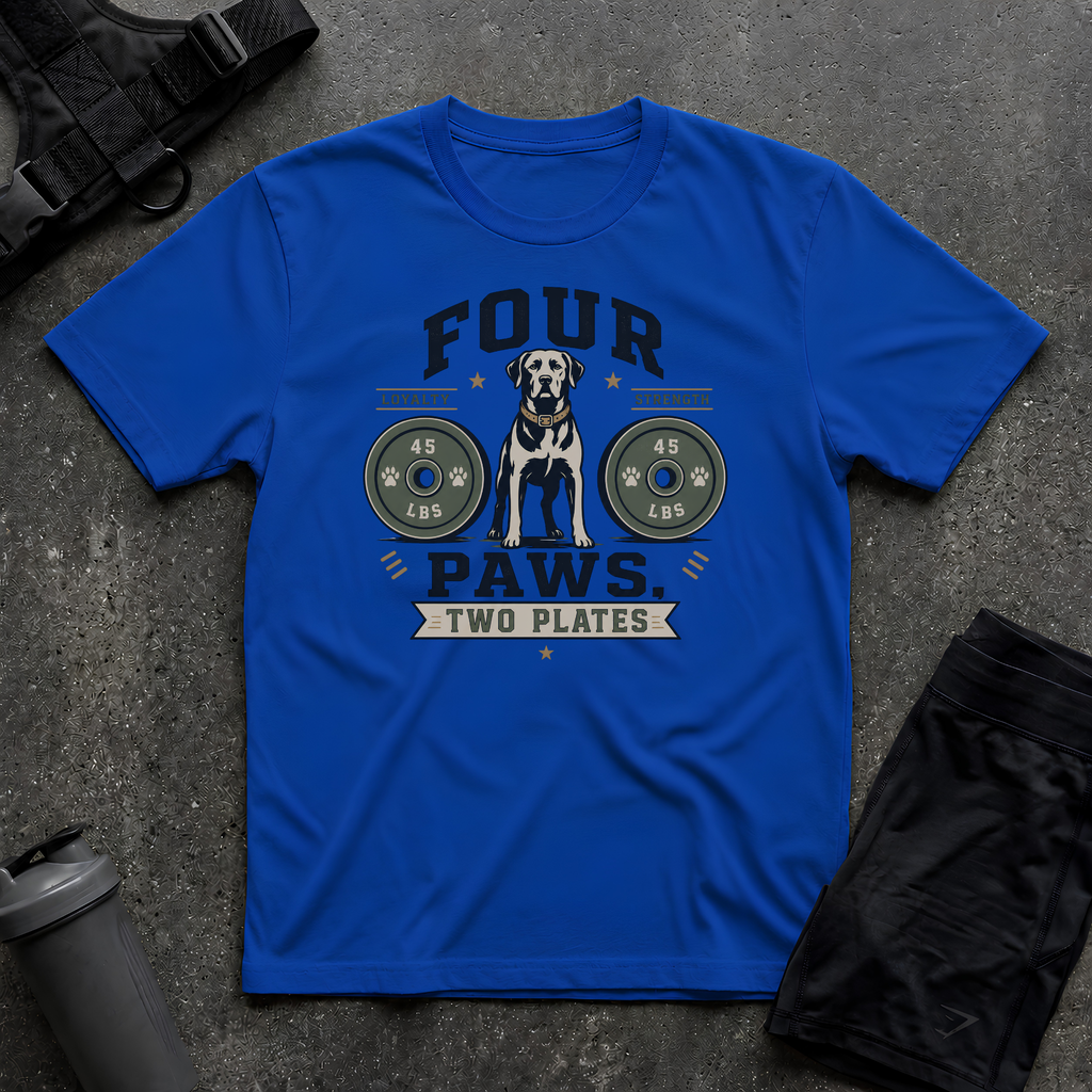 FOUR PAWS TWO PLATES 3 T-SHIRT