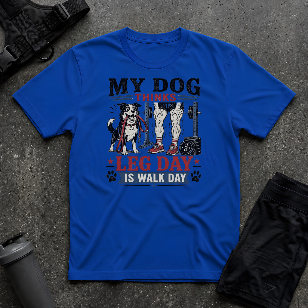 MY DOG THINKS LEG DAY IS WALK DAY T-SHIRT