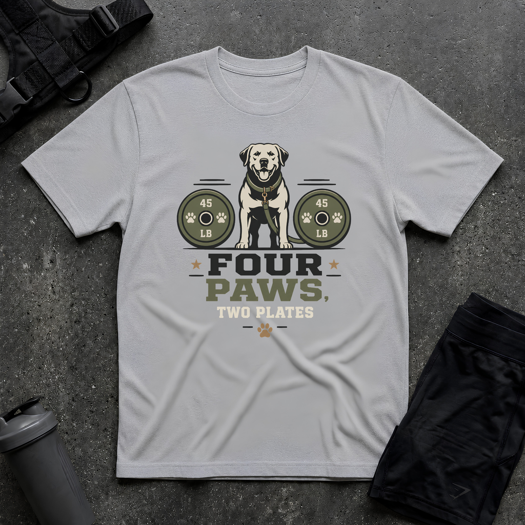 FOUR PAWS TWO PLATES 4 T-SHIRT