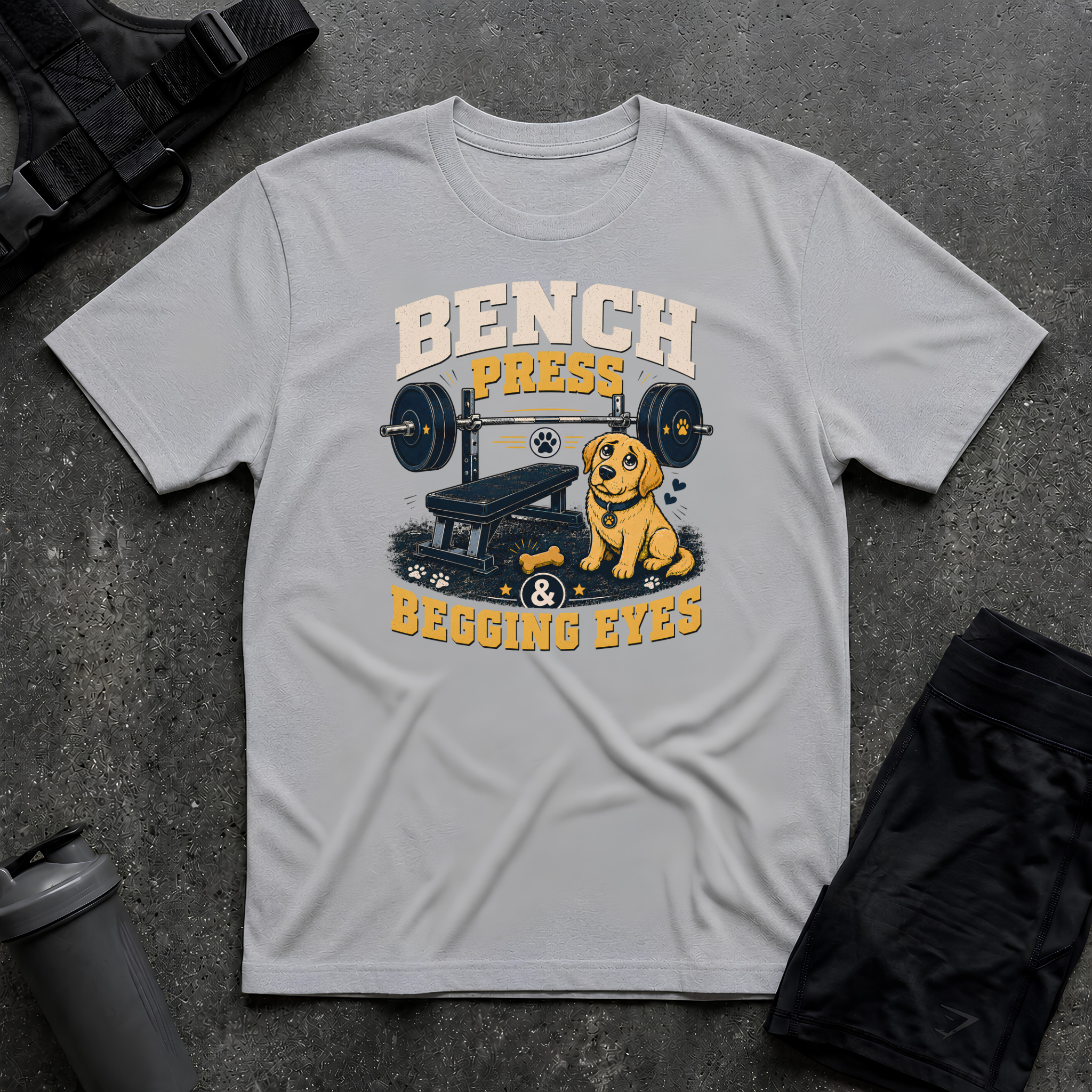 BENCH PRESS & BEGGING EYES T-SHIRT