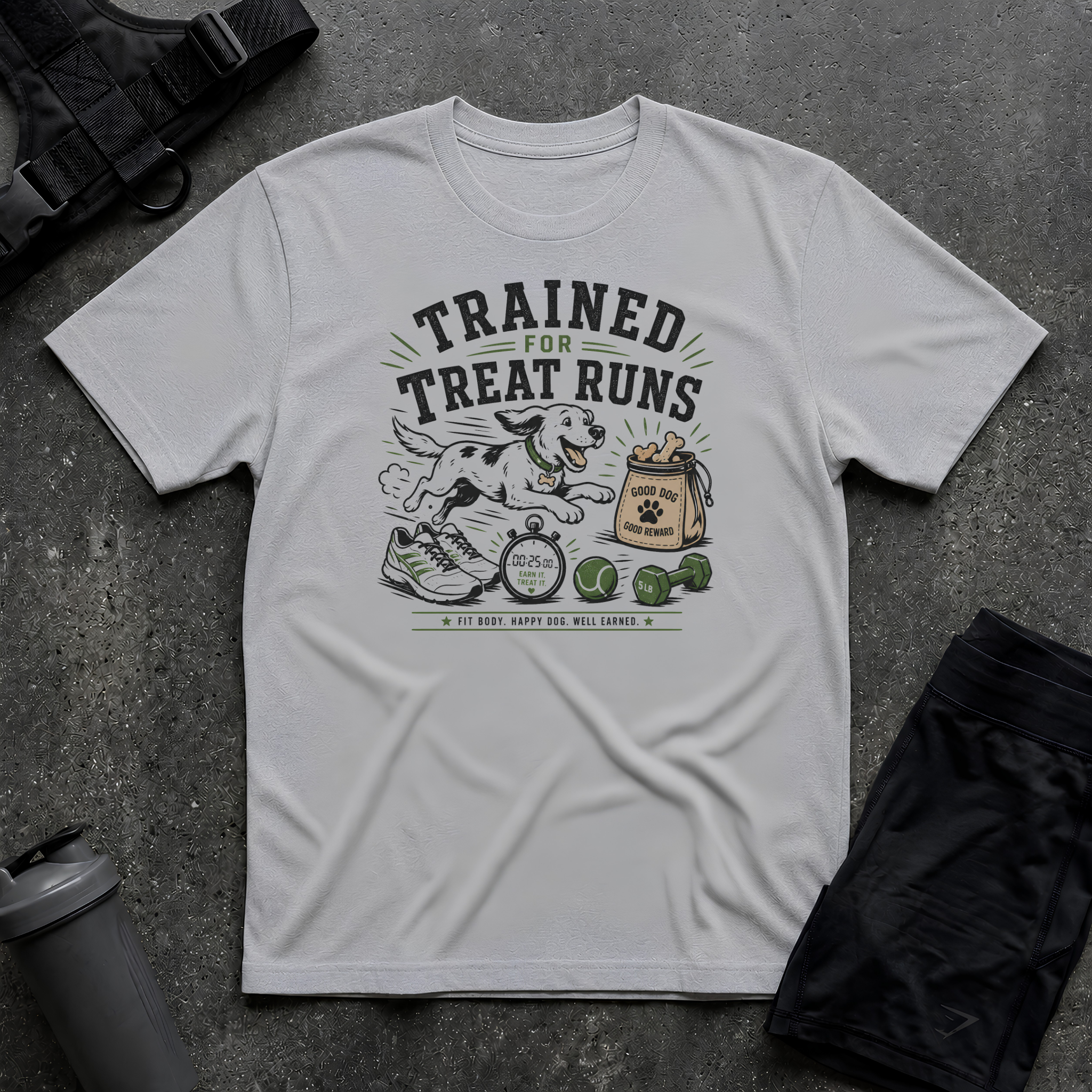 TRAINED FOR TREAT RUNS T-SHIRT