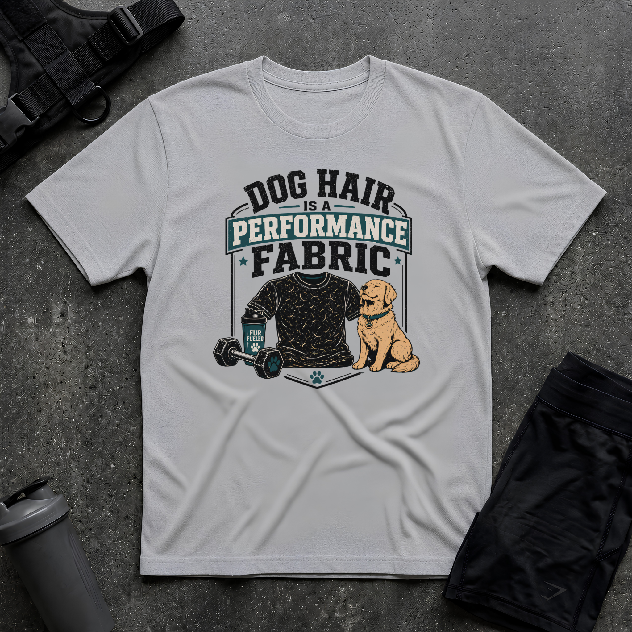 DOG HAIR IS A PERFORMANCE FABRIC T-SHIRT