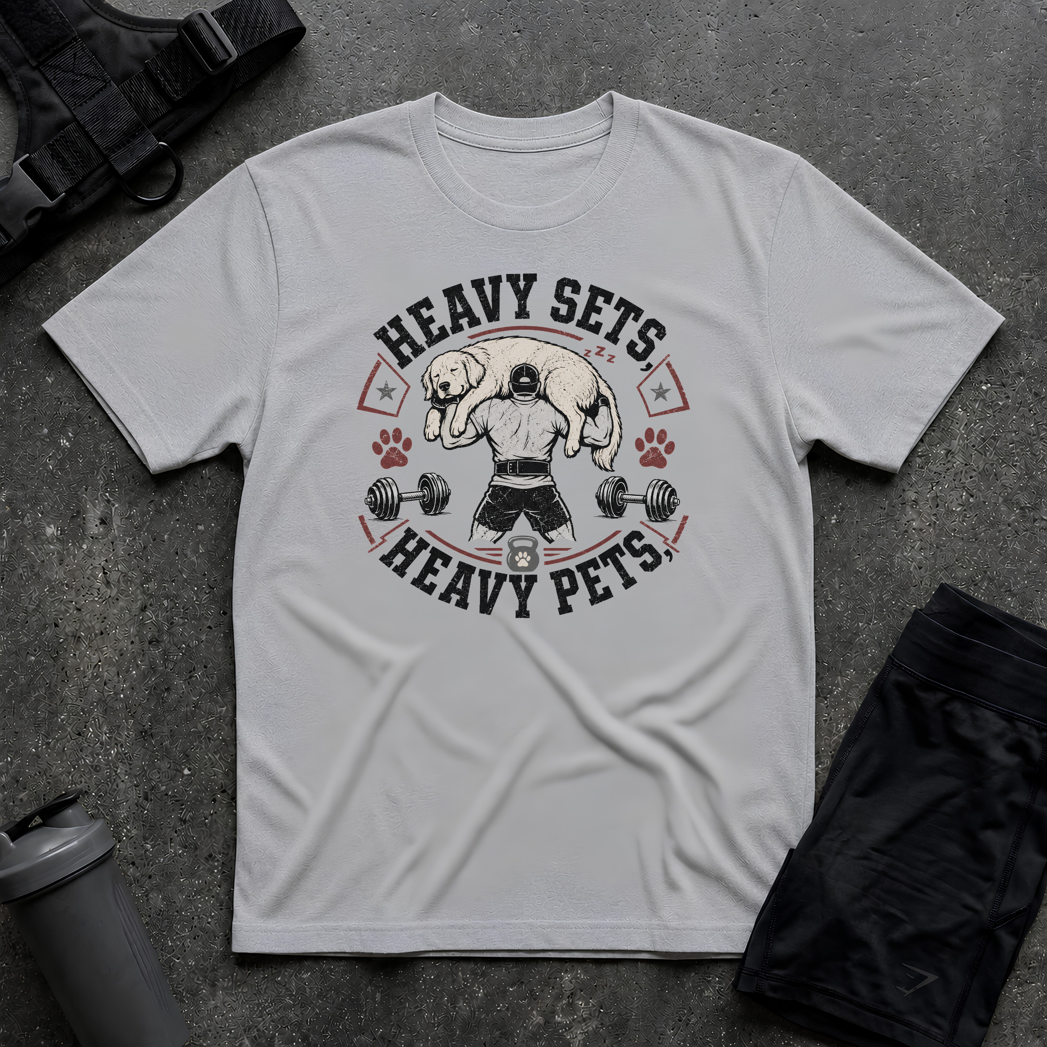 HEAVY SETS HEAVY PETS T-SHIRT