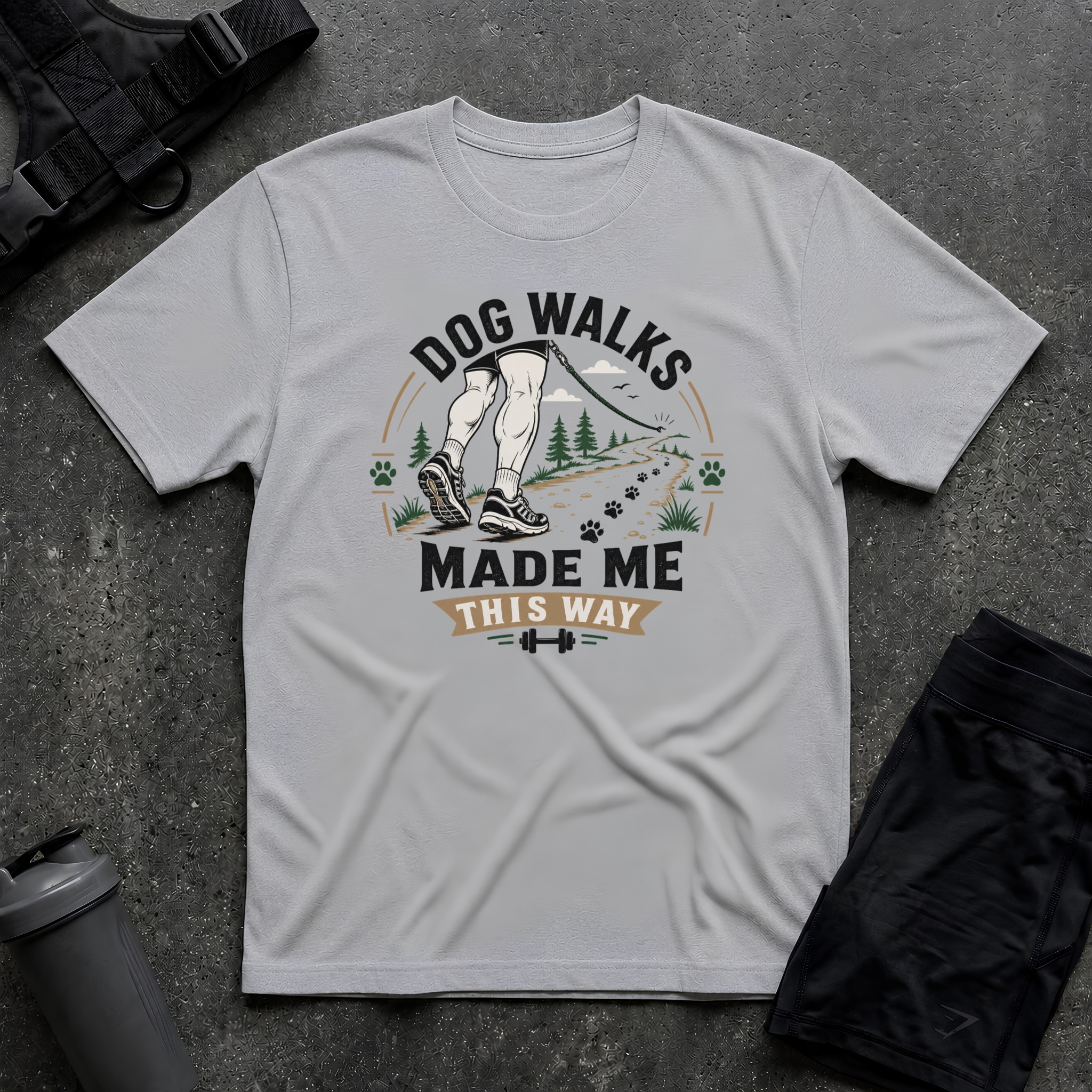 DOG WALKS MADE ME THIS WAY T-SHIRT