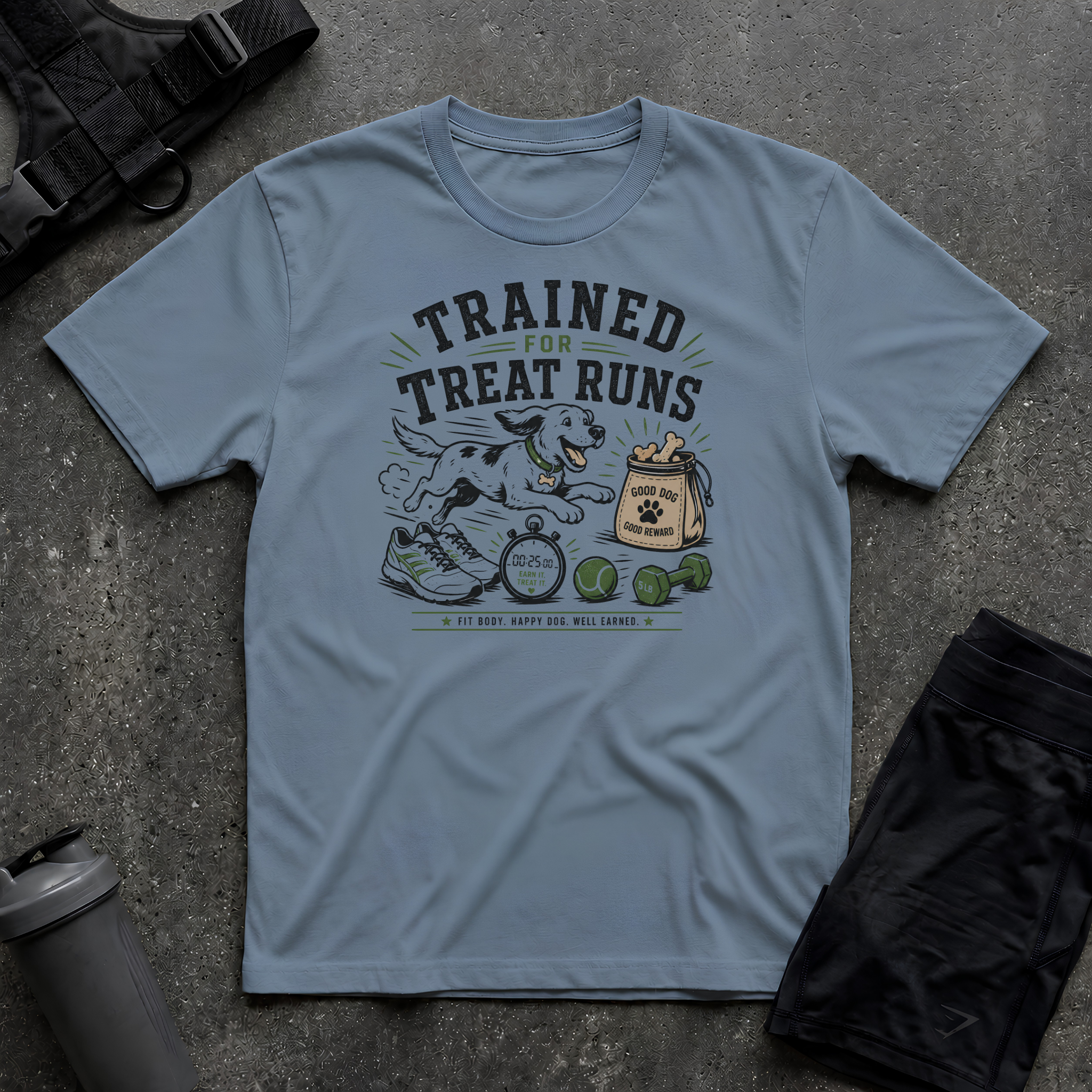 TRAINED FOR TREAT RUNS T-SHIRT
