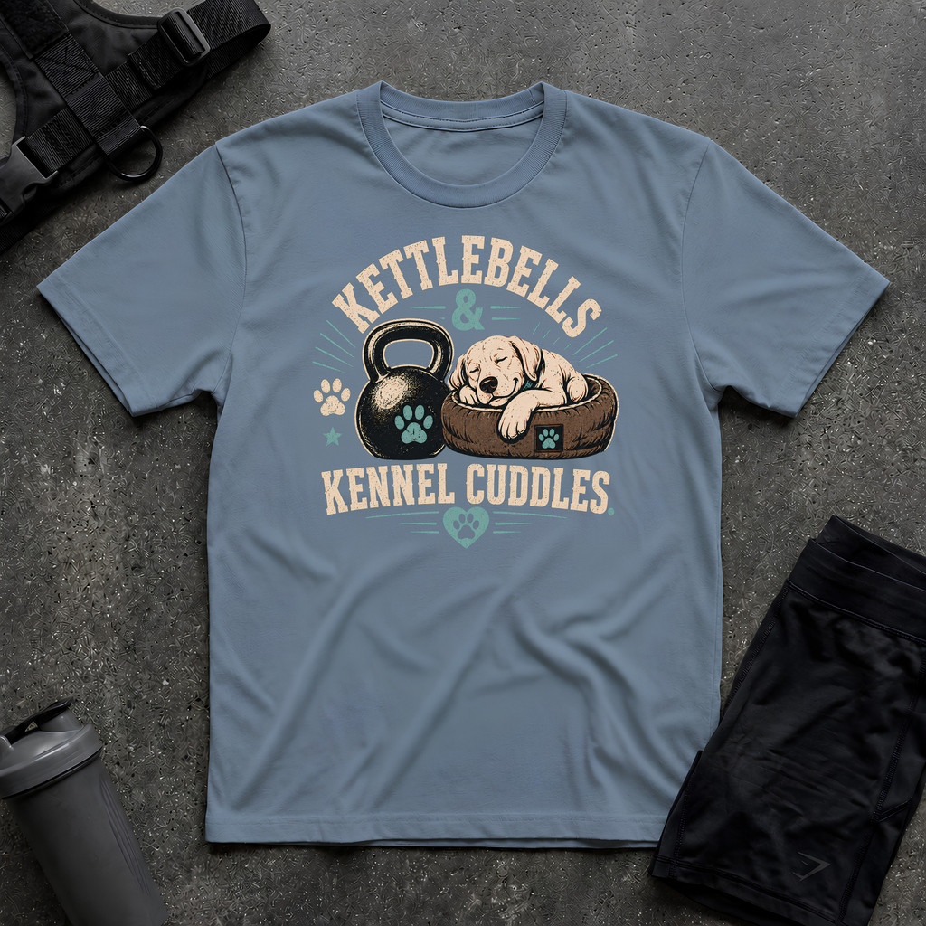 KETTLEBELLS & KENNEL CUDDLES T-SHIRT