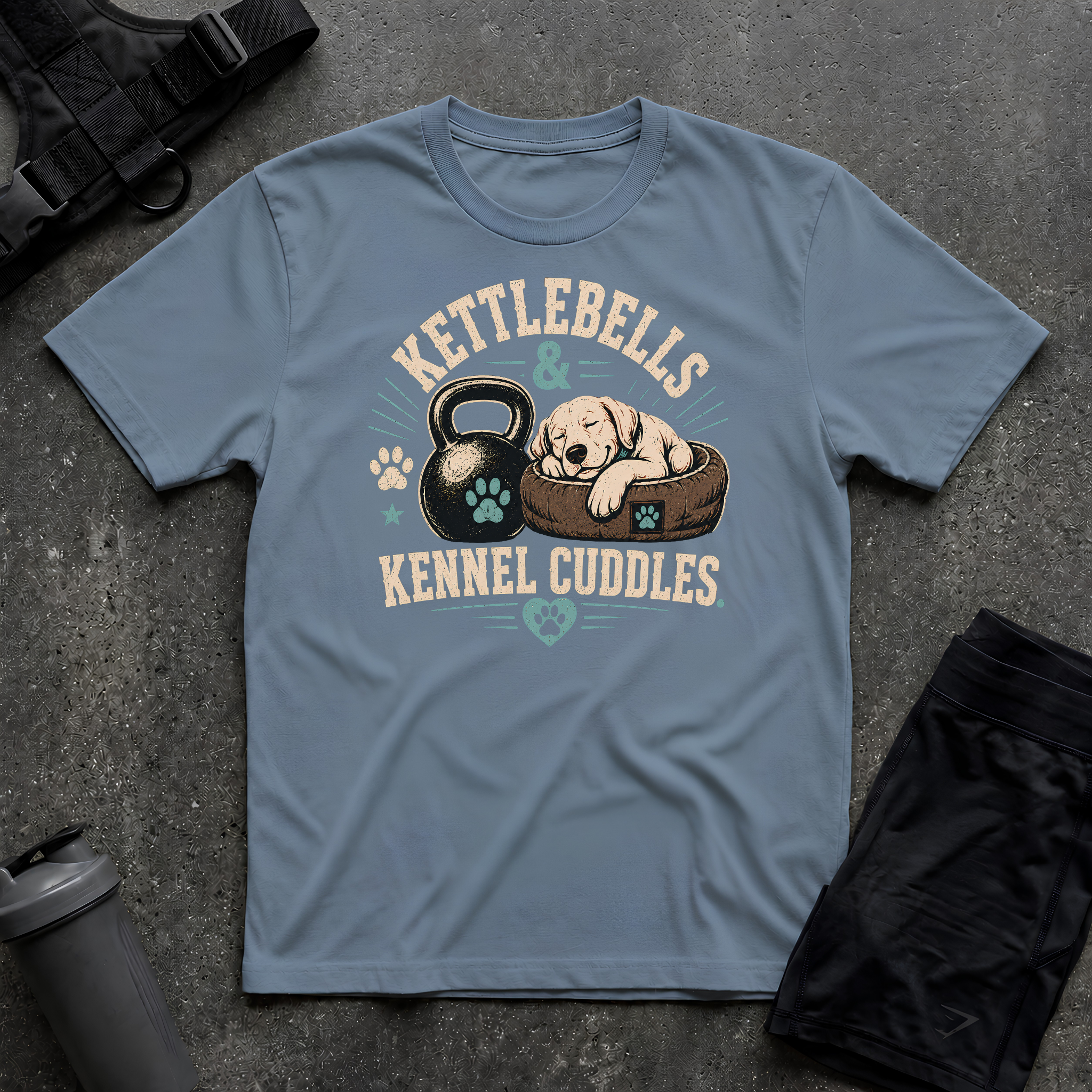 KETTLEBELLS & KENNEL CUDDLES T-SHIRT