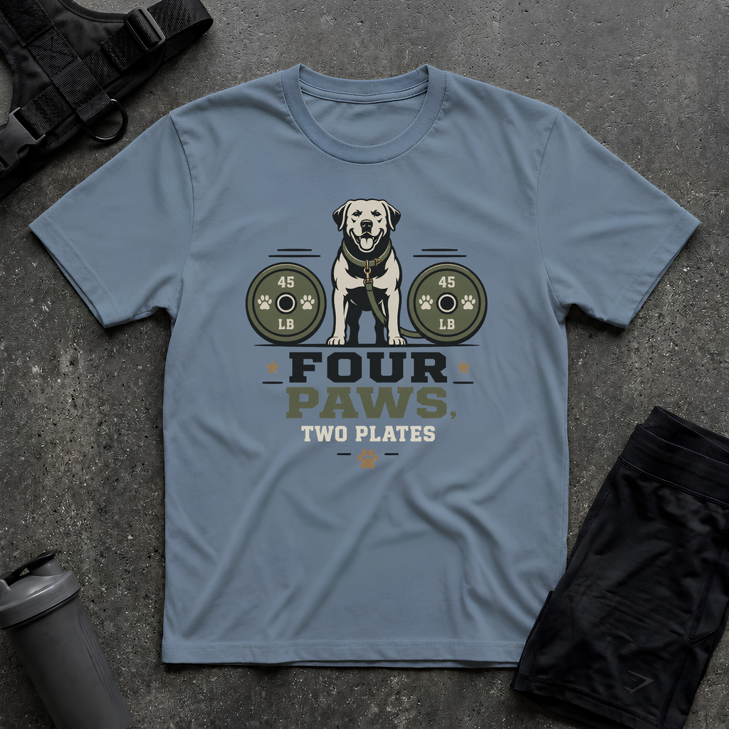 FOUR PAWS TWO PLATES 4 T-SHIRT