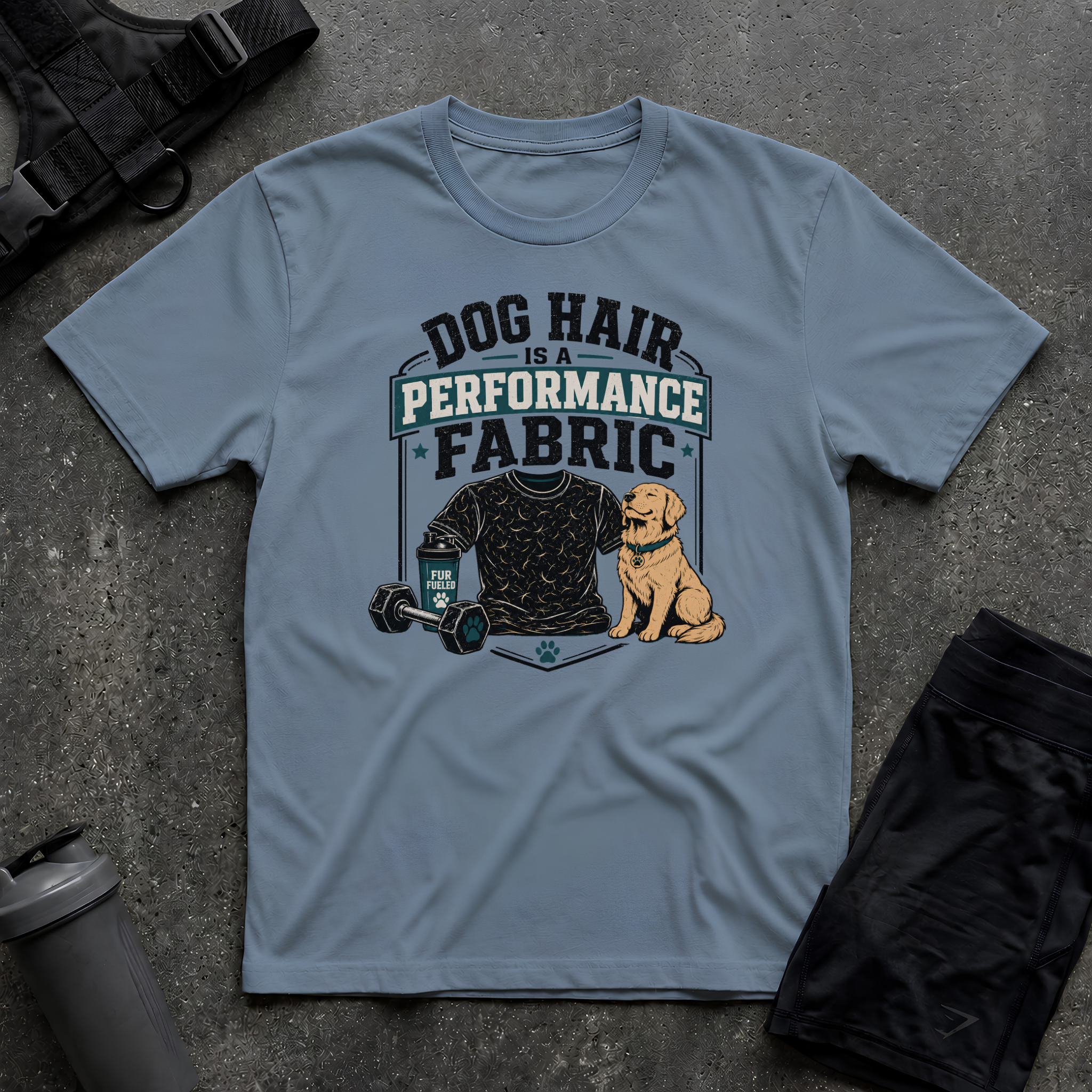 DOG HAIR IS A PERFORMANCE FABRIC T-SHIRT