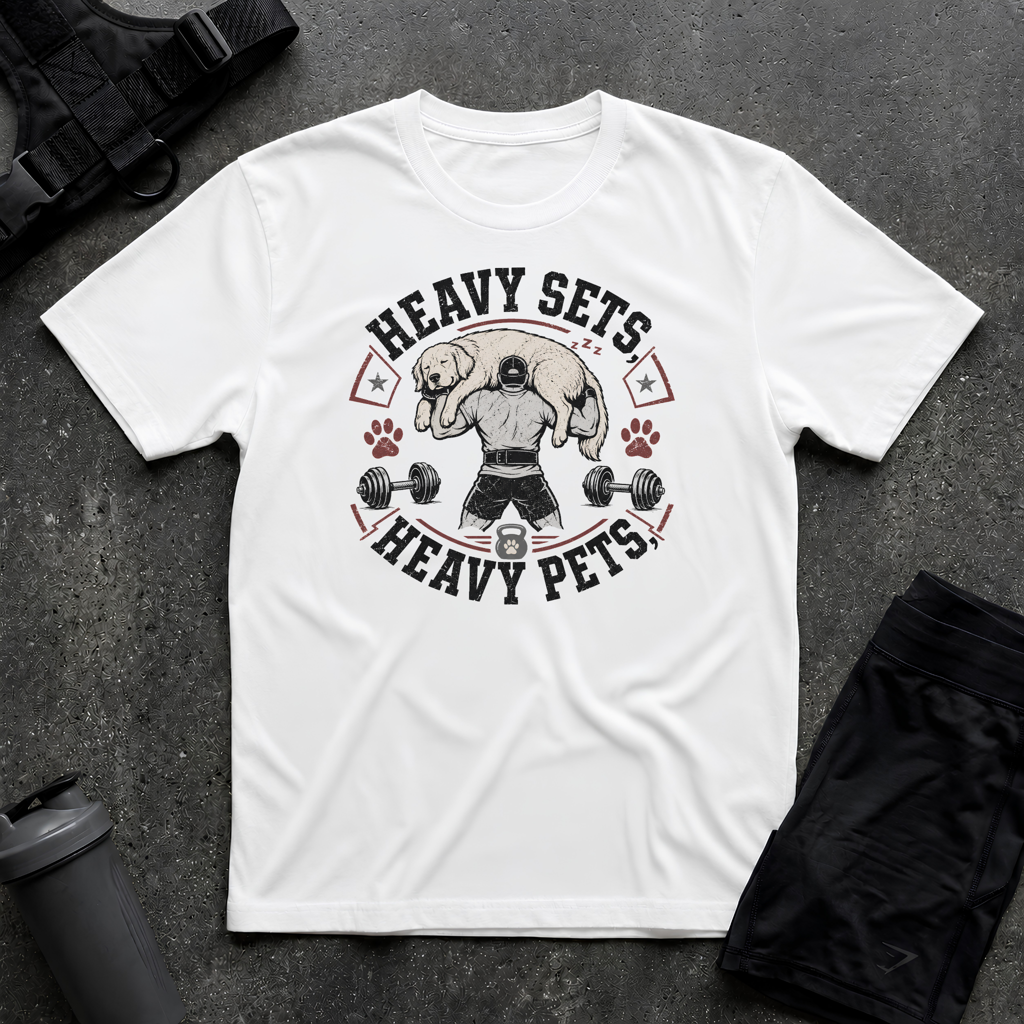 HEAVY SETS HEAVY PETS T-SHIRT