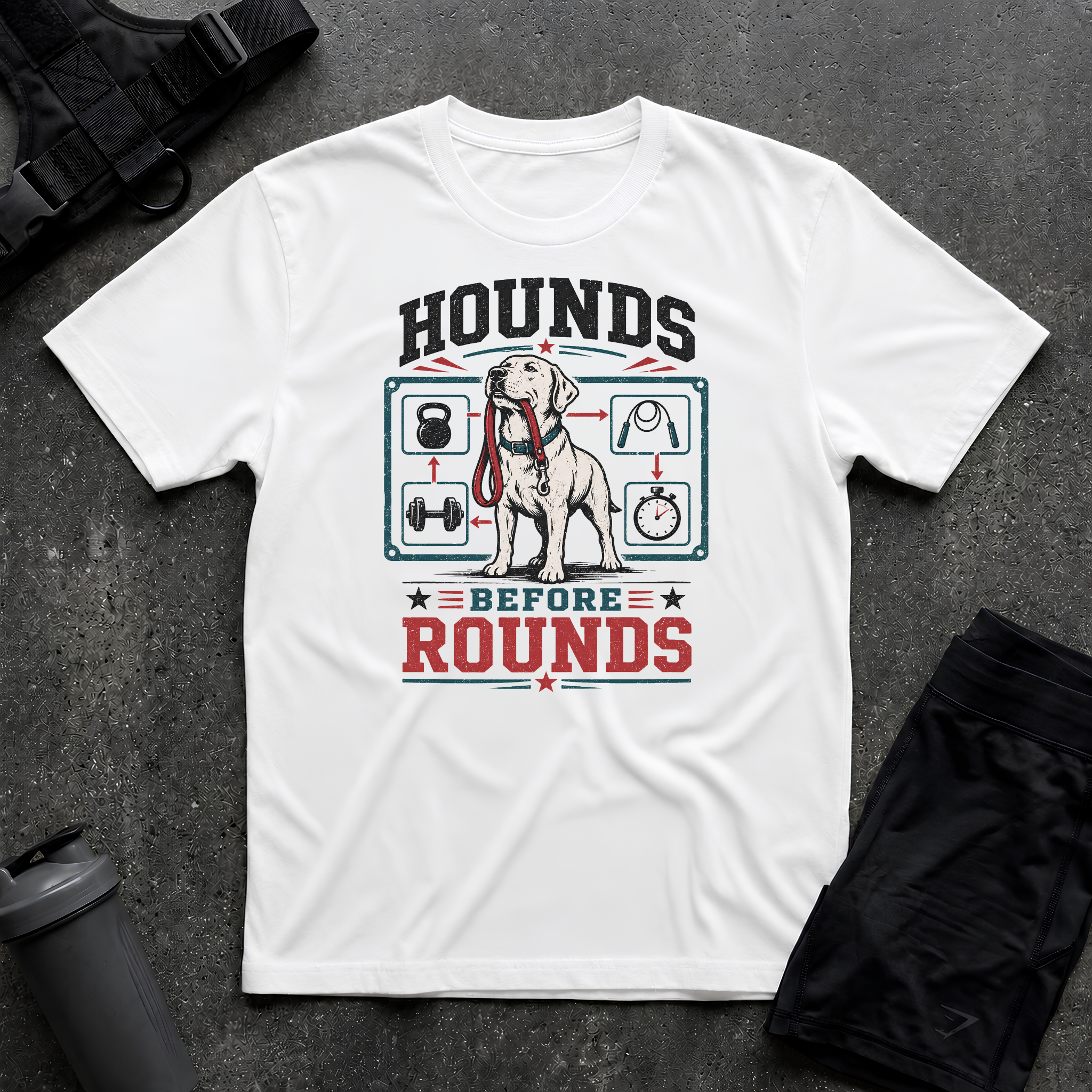 HOUNDS BEFORE ROUNDS 2 T-SHIRT