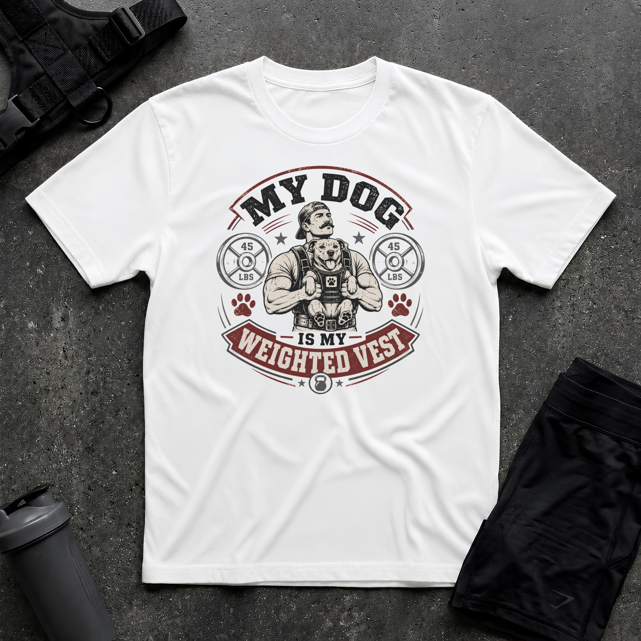 MY DOG IS THE WEIGHTED VEST T-SHIRT