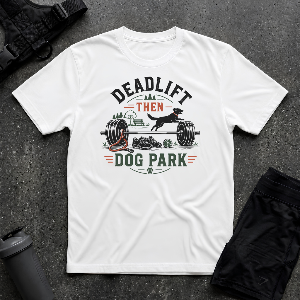 DEADLIFT THEN DOG PARK T-SHIRT