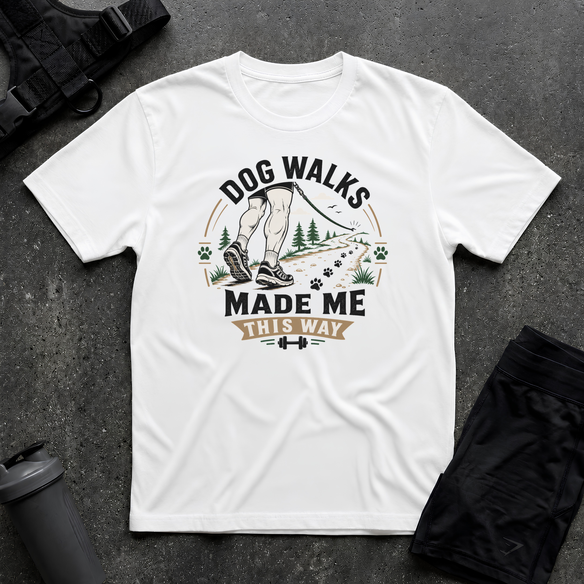 DOG WALKS MADE ME THIS WAY T-SHIRT