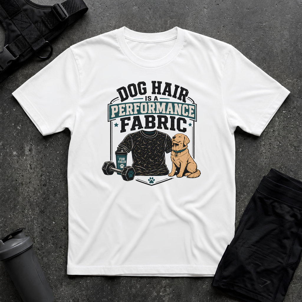 DOG HAIR IS A PERFORMANCE FABRIC T-SHIRT